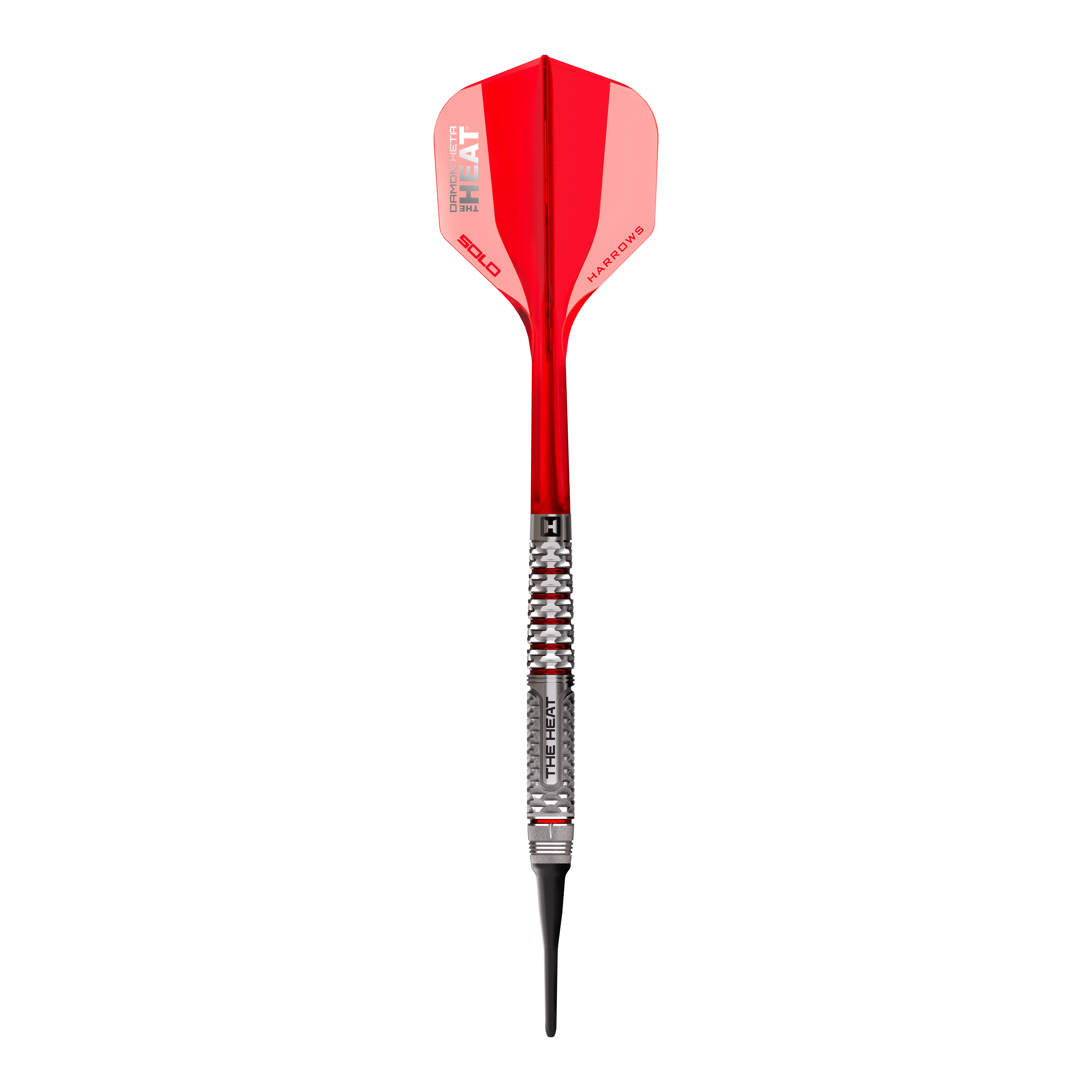 Harrows Damon Heta Geo Softdarts - 18g Harrows Damon Heta Geo Softdarts mit 18g sind einzeln zu sehen. Die Darts sind metallisch gehalten.