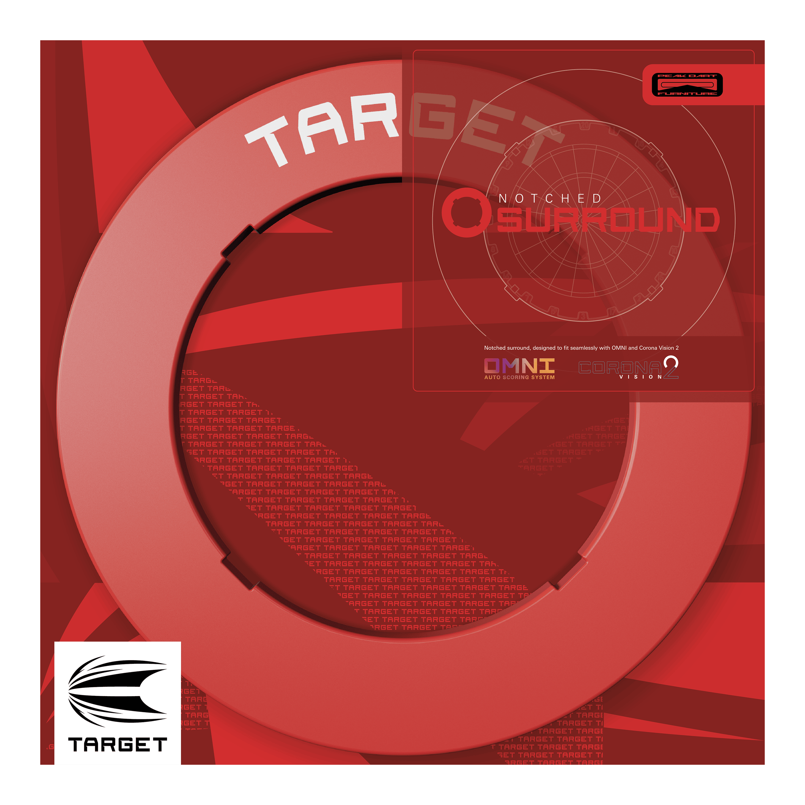 Target Dartboard Omranding met Inkepingen