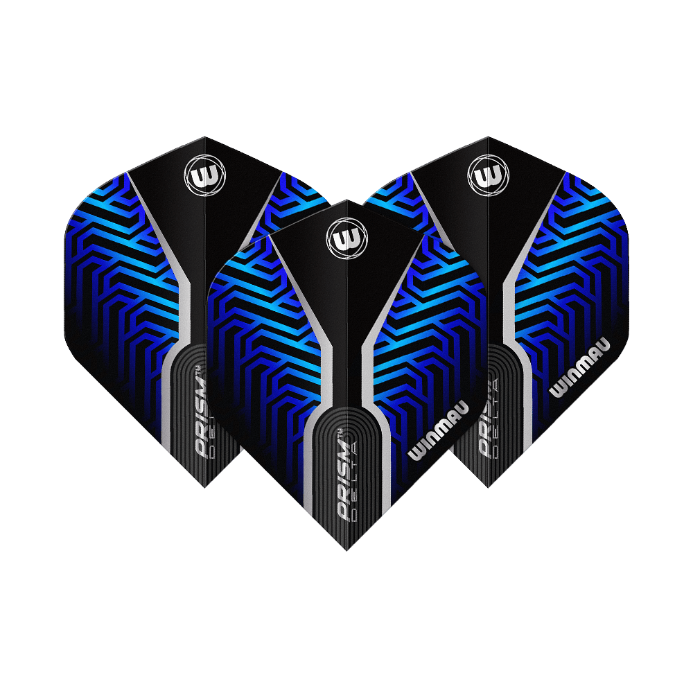 Winmau Prism Delta Blue No2 Standaardvluchten Abgebildet sind die Winmau Prism Delta Blue No2 Standard Flights. Diese Dart Flights sind in Schwarz und Blau gestaltet.