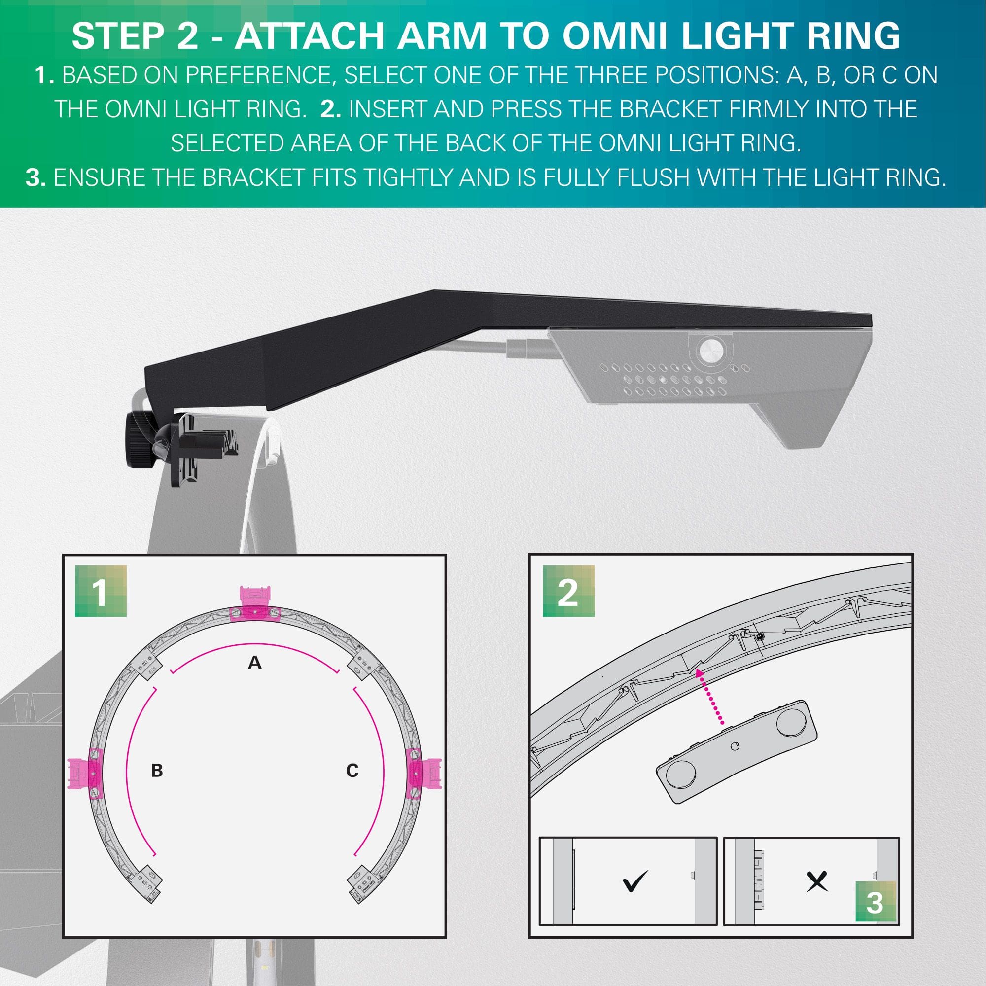 Target OMNI VIRT camera-arm Das Bild zeigt den Target OMNI VIRT Kamera Arm. Es handelt sich um ein technisches Produkt für Dartsport-Zubehör.