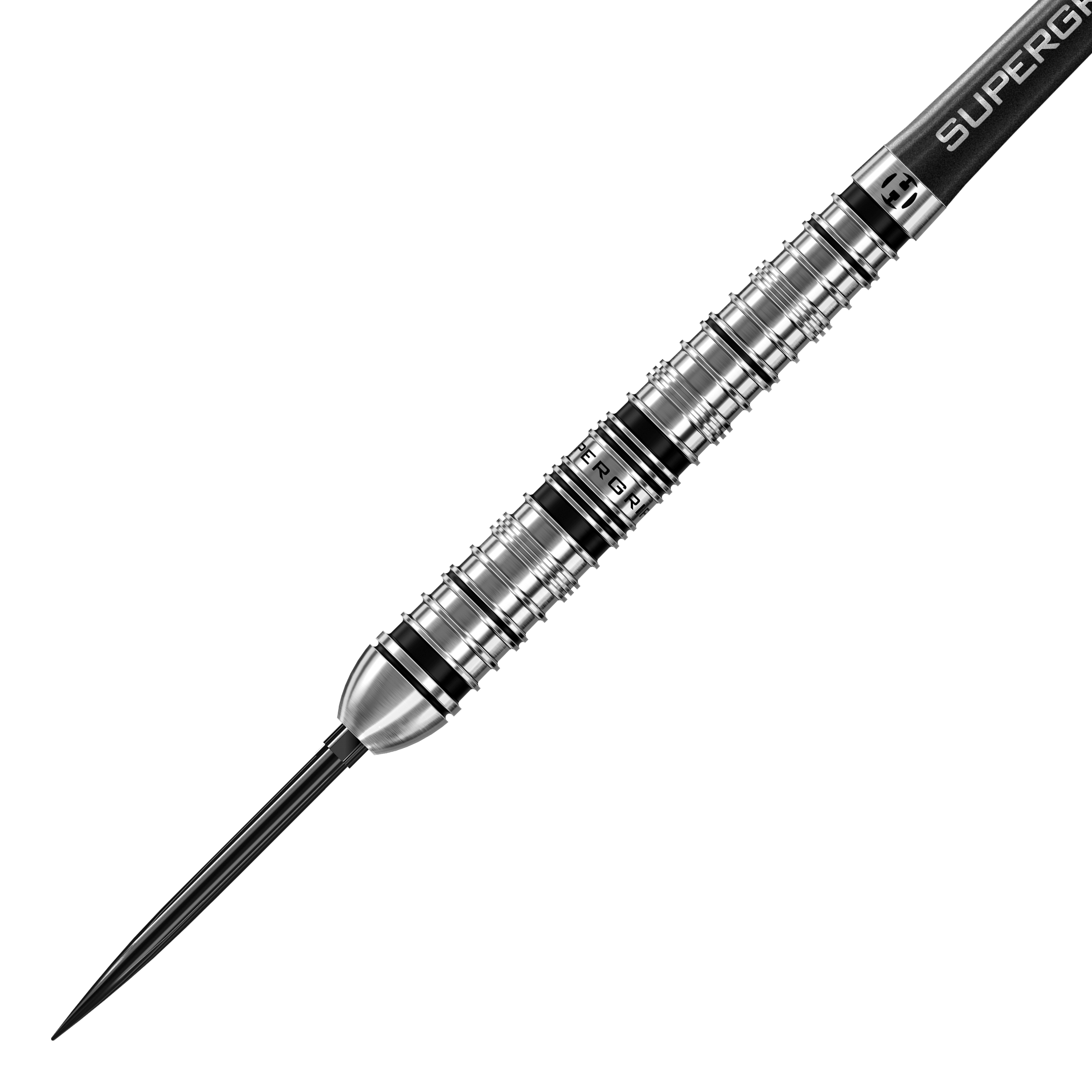 Harrows Supergrip Tapered Quick Point stalen dartpijlen Dieses Bild zeigt die Harrows Supergrip QP Tapered Quick Point Steeldarts. Die Darts sind für Präzision und Kontrolle beim Spielen ausgelegt.