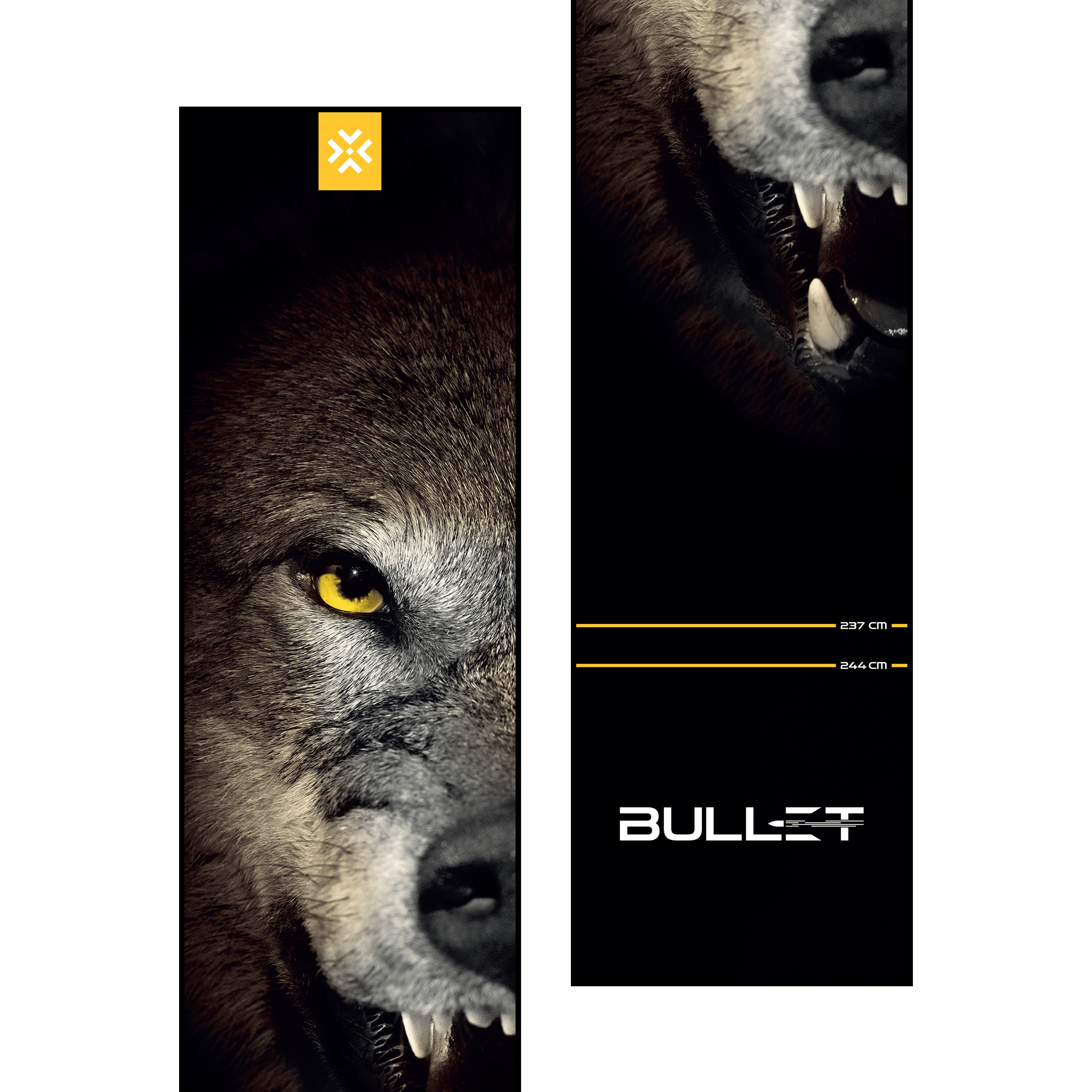 Bullet Fang Dartmat Hier sieht man die Bullet Fang Dartmatte. Sie dient als Schutzunterlage für den Dartbereich und hilft beim richtigen Stellen der Wurflinie.