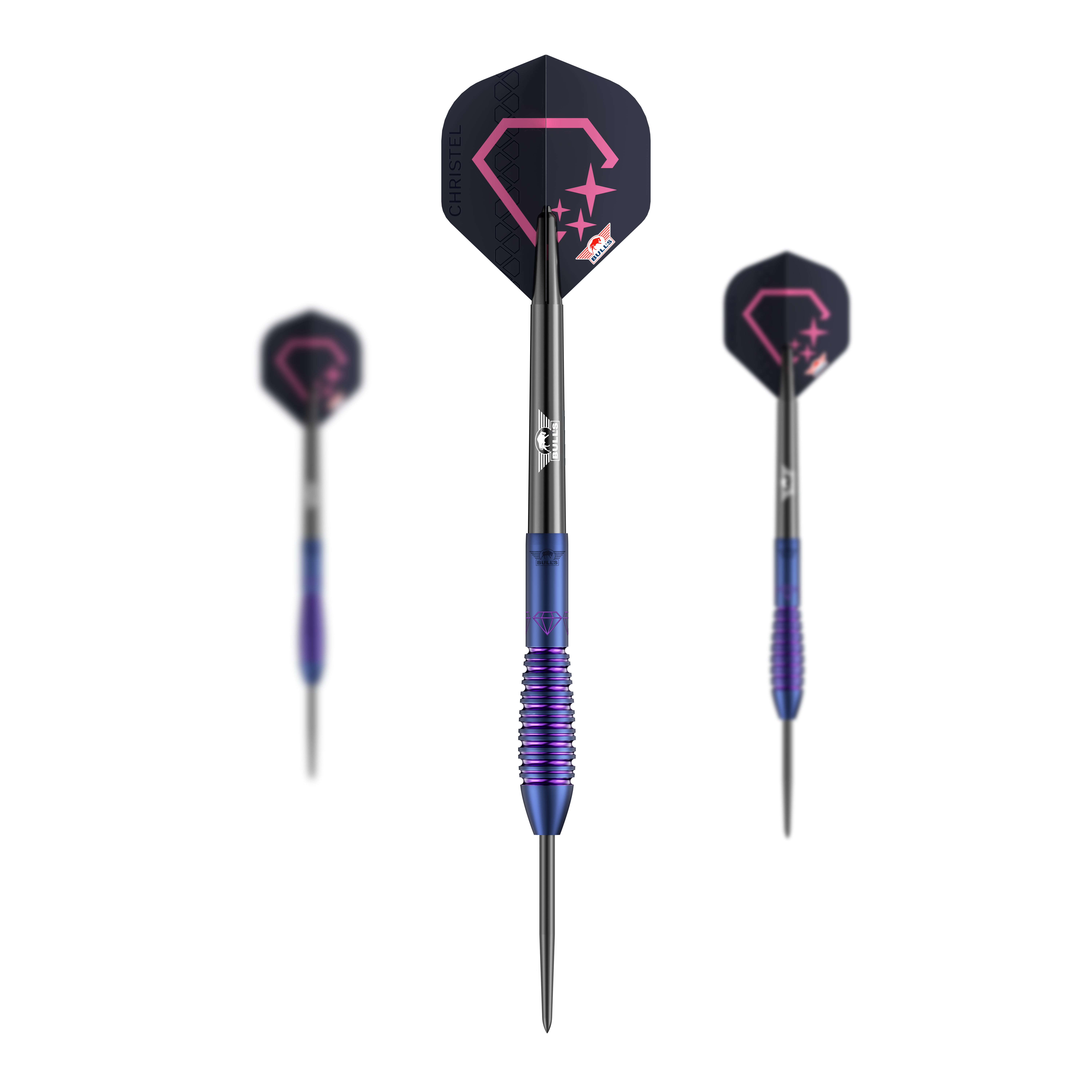 Bulls NL Christel Timmermans Satellite 90 stalen darts 25g Zu sehen ist ein Set der Bulls NL Christel Timmermans Satellite 90 Steeldarts 25g. Das Set eignet sich perfekt für ambitionierte Spieler.