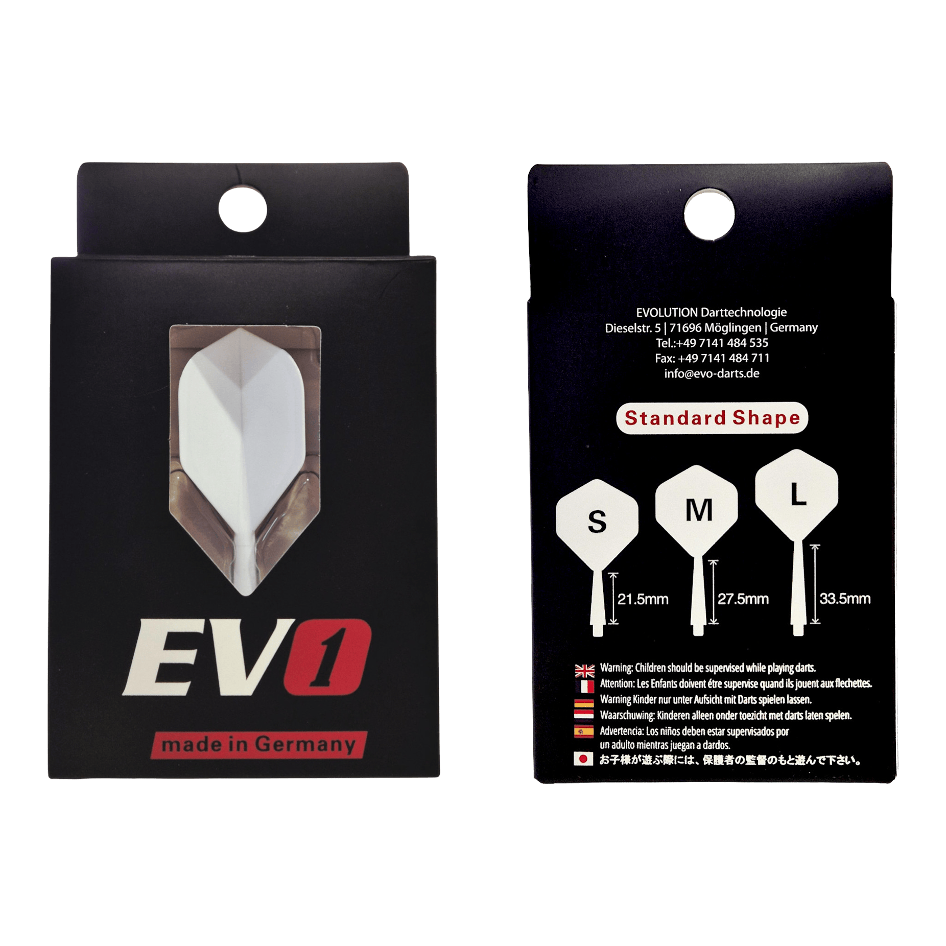 Evolution EVO1 Flight Shaft System - Wit Abgebildet ist das Evolution EVO1 Flight-Shaft-System in der Farbe Weiß. Der Artikel eignet sich als hochwertiges Dartzubehör.