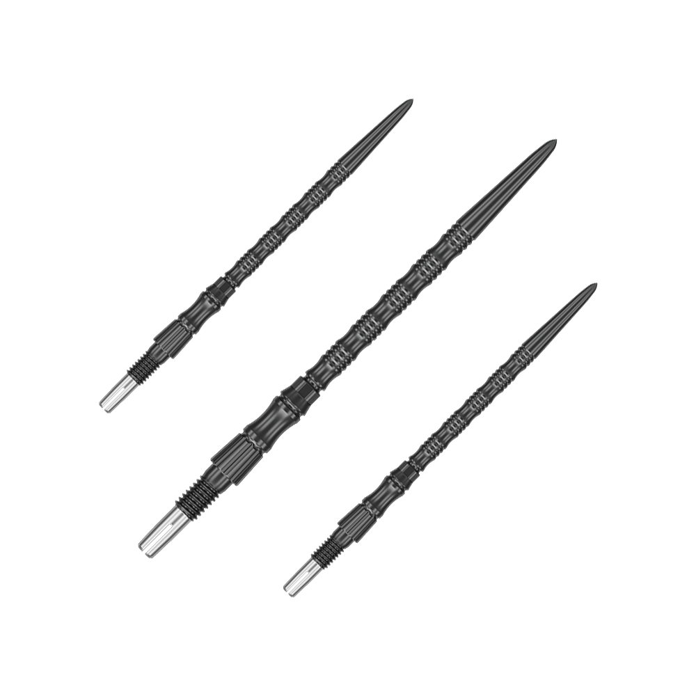 Target Signature Swiss Point TRB stalen dartpunten - zwart Abgebildet ist ein Set schwarzer Dartspitzen aus der SwissPoint Signature TRB Serie. Die Spitzen haben eine Länge von 42 mm.
