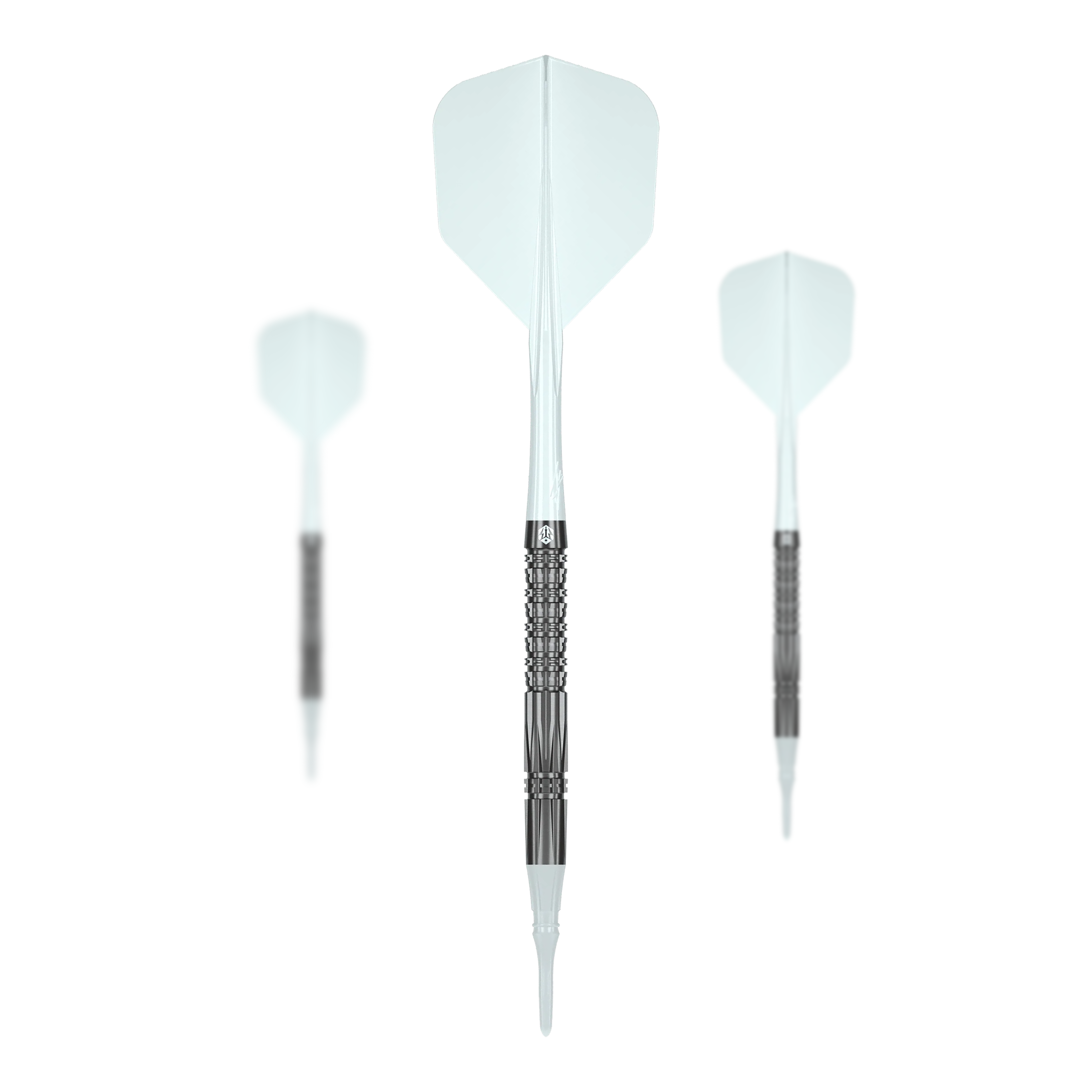 Caliburn Prisma P2 softdarts - 20 g Das Bild zeigt die Caliburn Prisma P2 Softdarts - 20g. Zu sehen ist ein Set von modernen Softdarts.