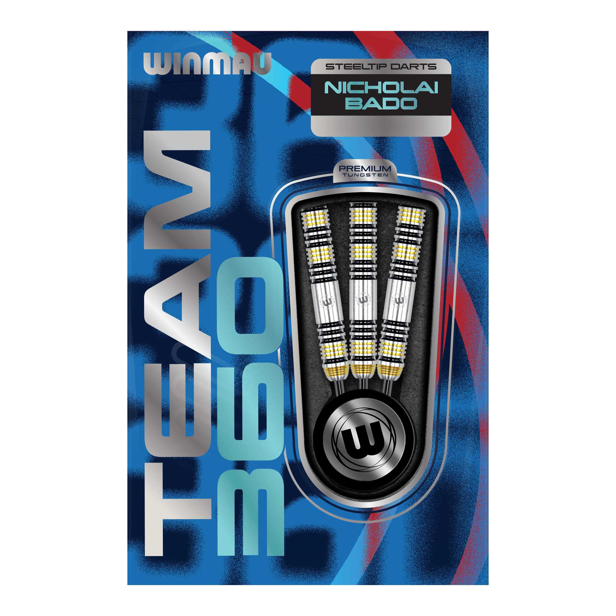 Winmau Team 360 Nicholai Bado Steeldarts-23g Winmau Team 360 Nicholai Bado Steeldarts - 23g wird gezeigt. Das Foto veranschaulicht den Dartpfeil aus einer anderen Perspektive.