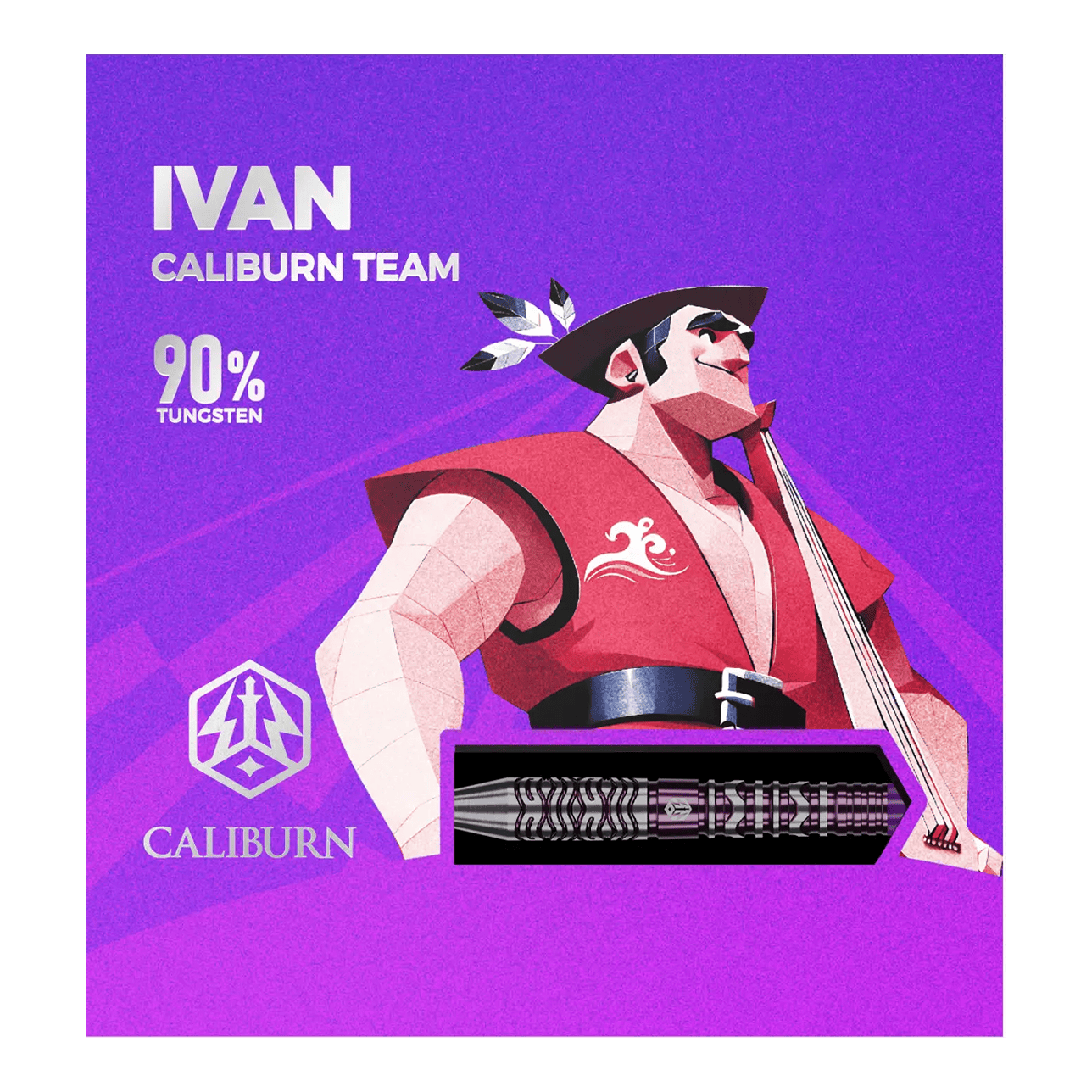 Caliburn Awakening Ivan stalen dartpijlen Zu sehen sind die Caliburn Awakening Ivan Steeldarts. Diese Steeldarts sind bekannt für ihre Präzision.