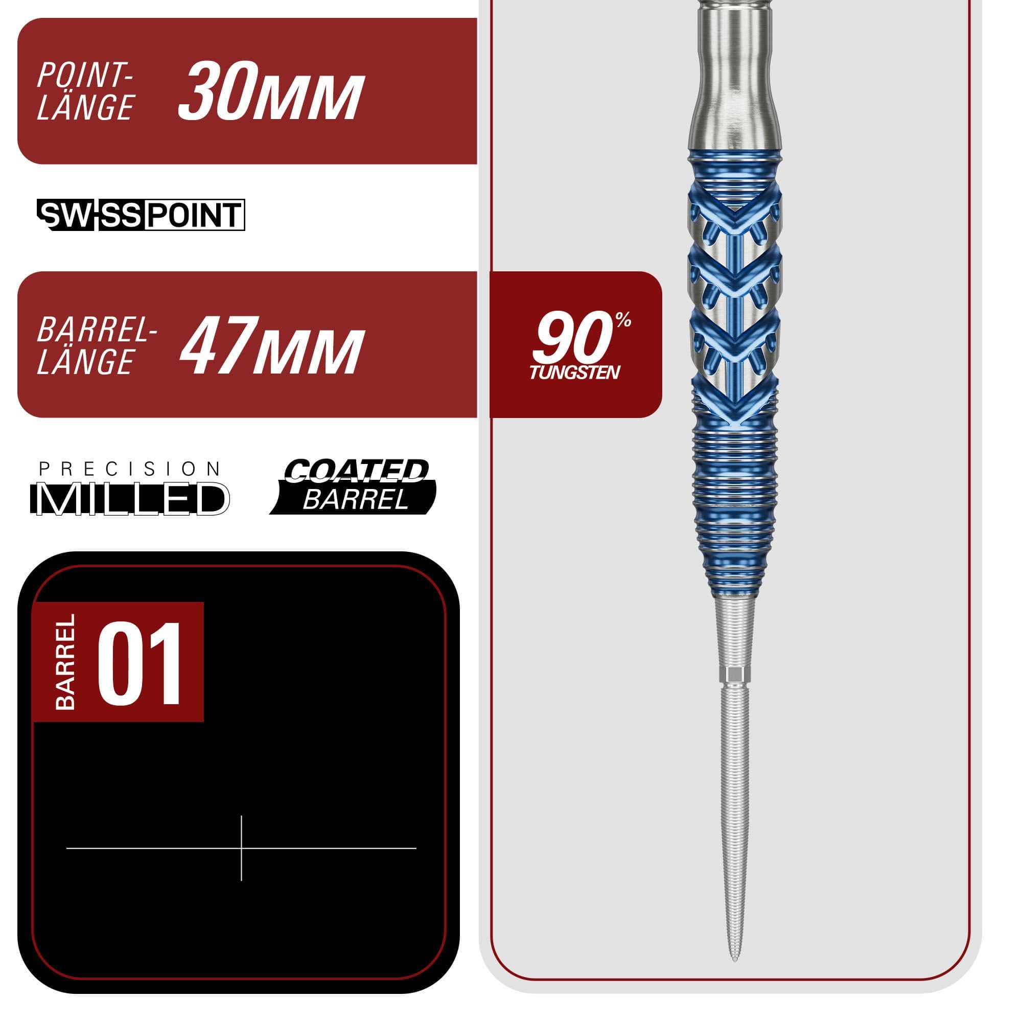 Target Japan Sereno GEN3 Swiss Point stalen dartpijlen Target Japan Sereno GEN3 Swiss Point stalen dartpijlen