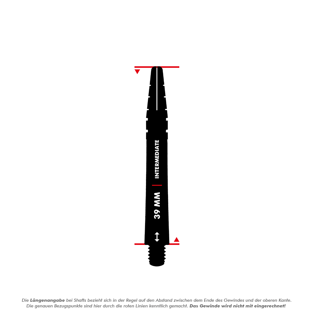 C799_Red_Dragon_Nitrotech_Shafts_5_39mm Das Bild zeigt einen Red Dragon Nitrotech Shaft in Blau-Gold mit einer Länge von 39 mm. Die Länge wird vom Ende des Gewindes bis zur oberen Kante gemessen, das Gewinde ist nicht mitgerechnet.