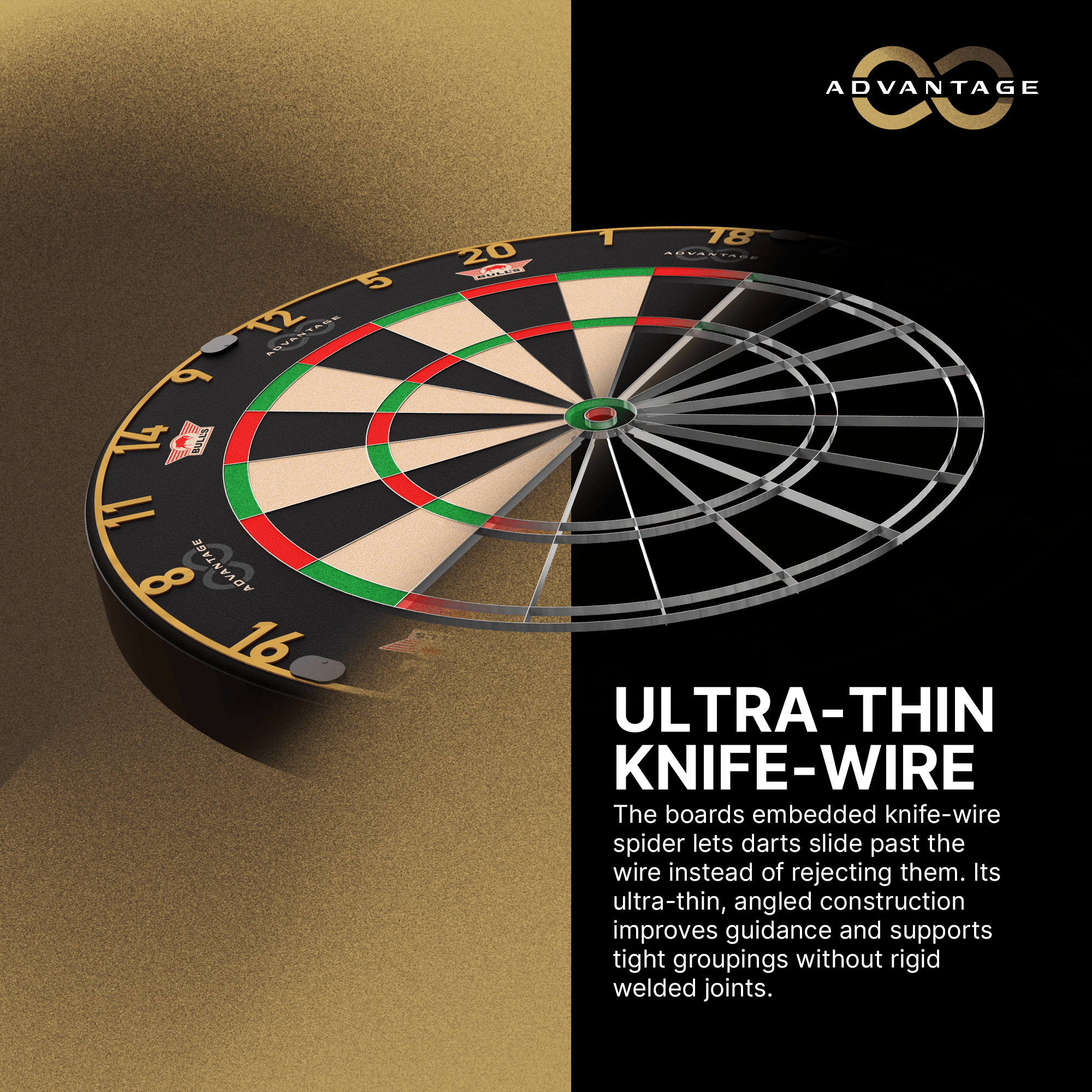 Bulls NL Advantage 8 stalen dartbord Hier ist das Bulls NL Advantage 8 Steeldartboard zu sehen. Die Dartscheibe bietet eine hochwertige Spielfläche.