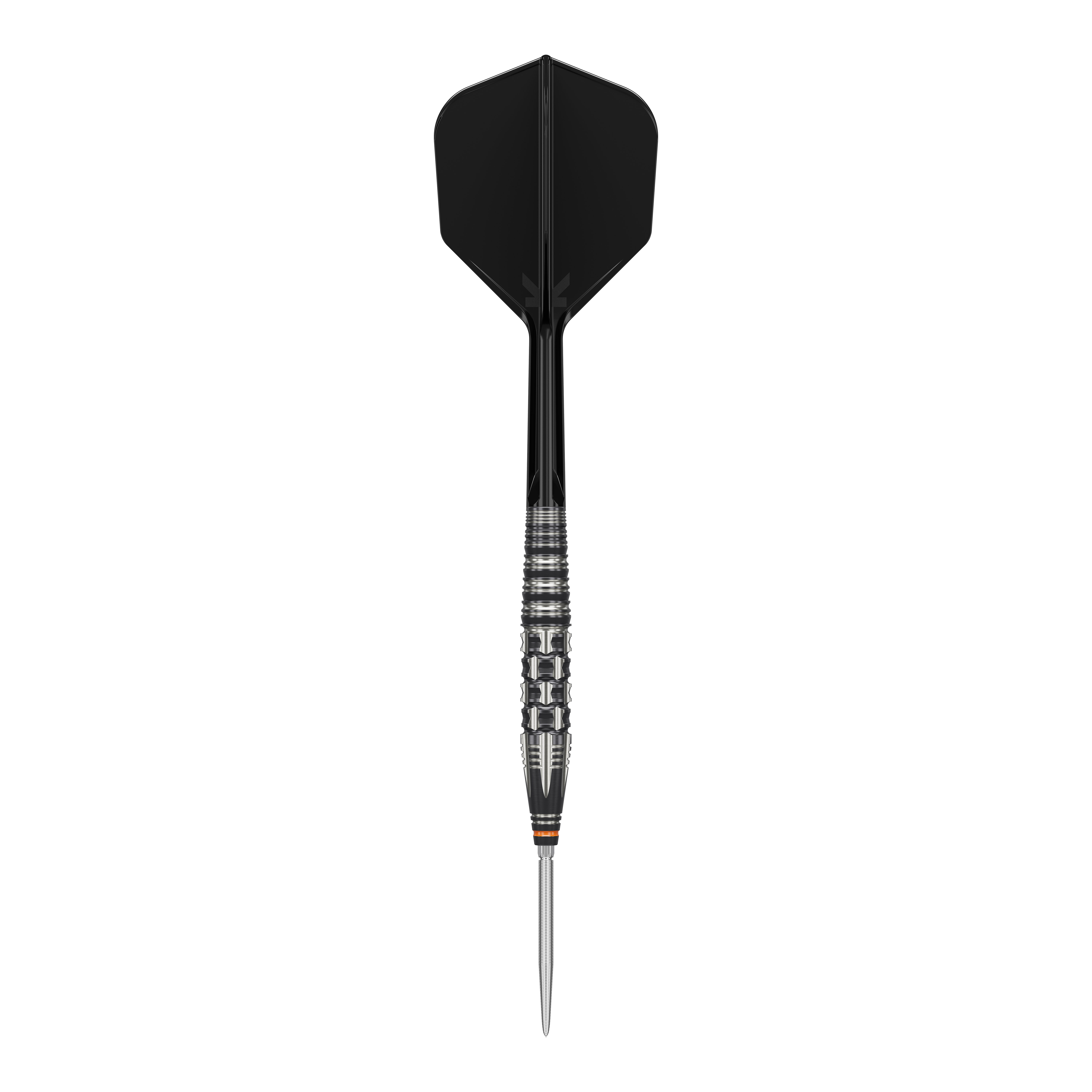 Target Japan Black Marque Dancing Duck GEN 4 stalen darts Das Bild zeigt einen Target Japan Black Marque Dancing Duck GEN 4 Steeldart. Der Dartpfeil hat ein elegantes, schwarzes Design mit einer metallischen, strukturierten Griffzone.