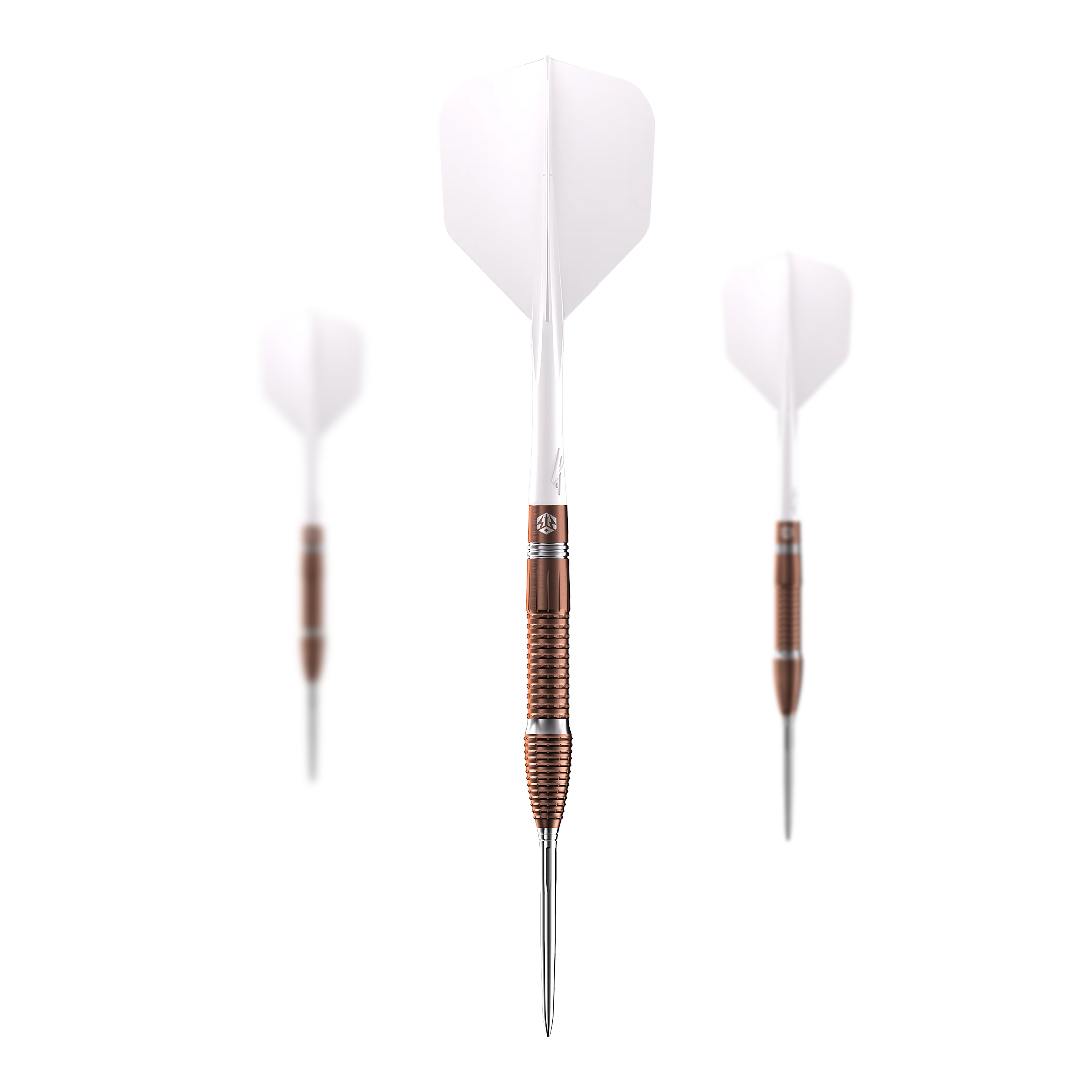 Caliburn Big Cats Lion stalen dartpijlen Das Foto präsentiert ein Set von Caliburn Big Cats Lion Steeldarts. Alle Darts aus dem Set sind zusammen dargestellt.