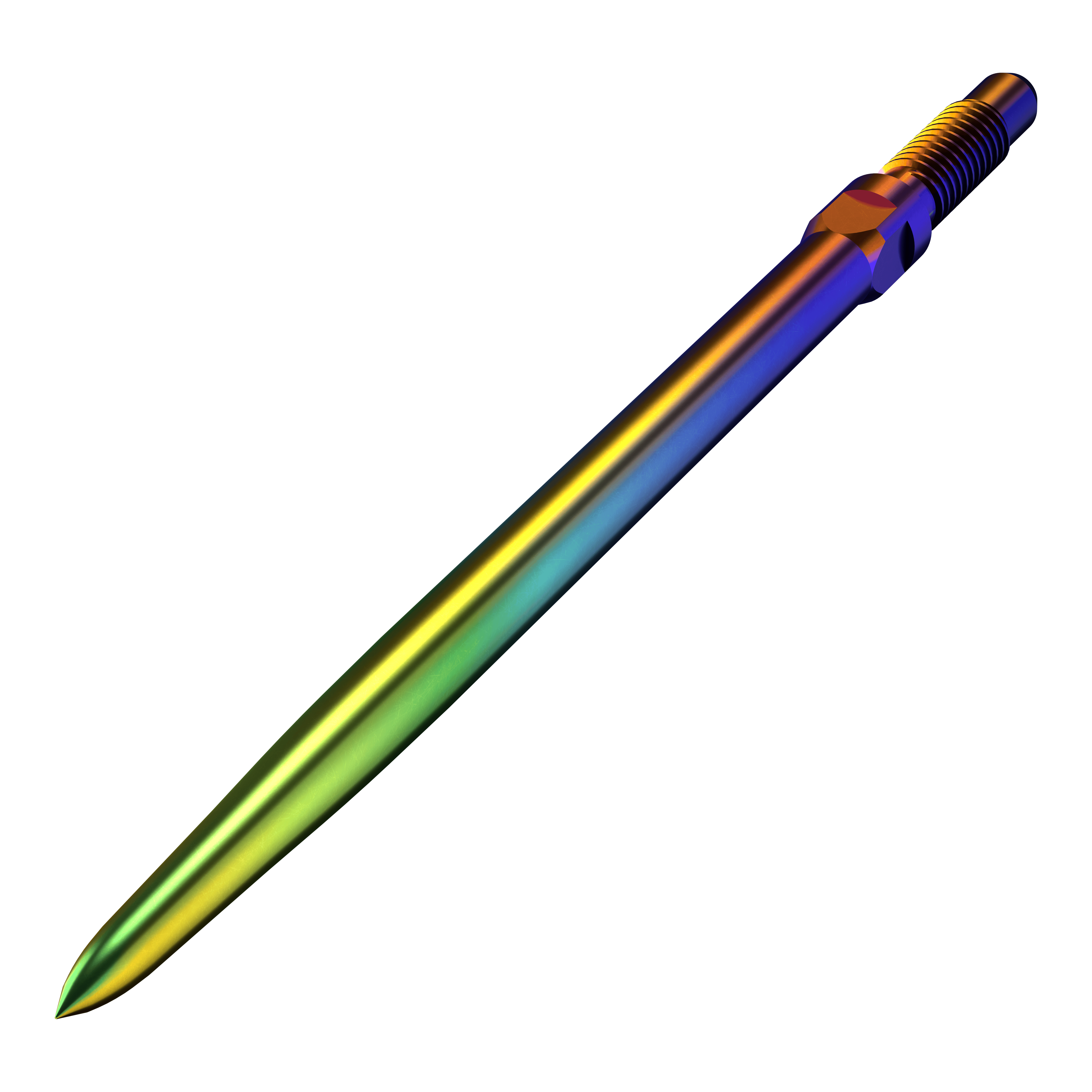 Ein Bild mit dem Dateinamen BU57716_BullsNL_Convertible_Points_Smooth_Rainbow_36mm_2. Es stellt vermutlich eine weitere Ansicht eines Dartspitzen-Artikels in Regenbogenfarben dar.
