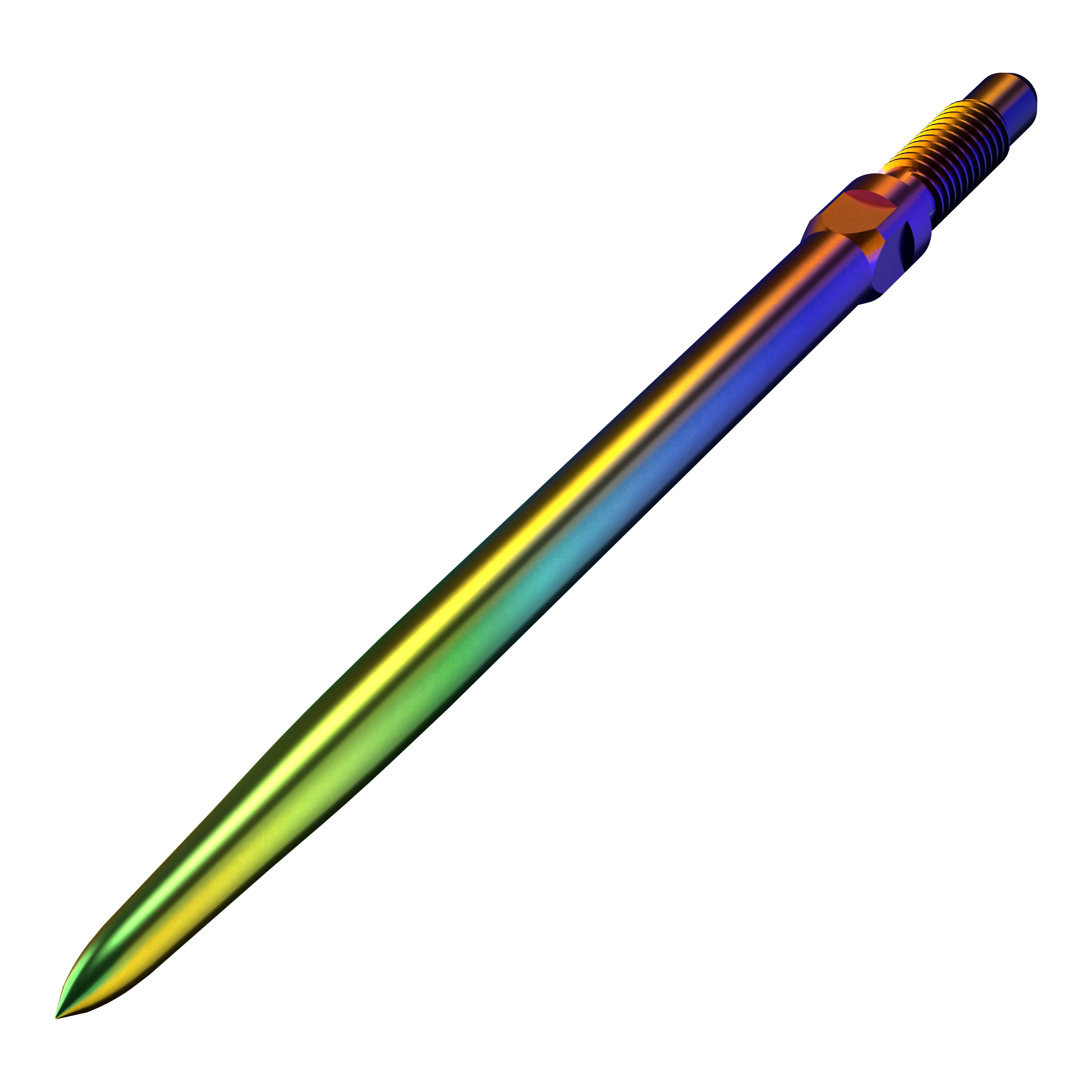Bulls NL Convertible Point Dart Tips - Glad - Regenboog Ein Bild mit dem Dateinamen BU57716_BullsNL_Convertible_Points_Smooth_Rainbow_36mm_2. Es stellt vermutlich eine weitere Ansicht eines Dartspitzen-Artikels in Regenbogenfarben dar.