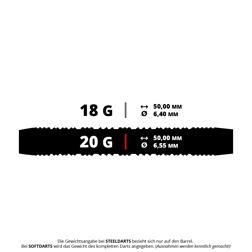 Harrows Impact Soft Darts Das Bild zeigt einen Harrows Impact Softdart mit 20 Gramm. Dieses Modell ist ideal für elektronische Dartscheiben.