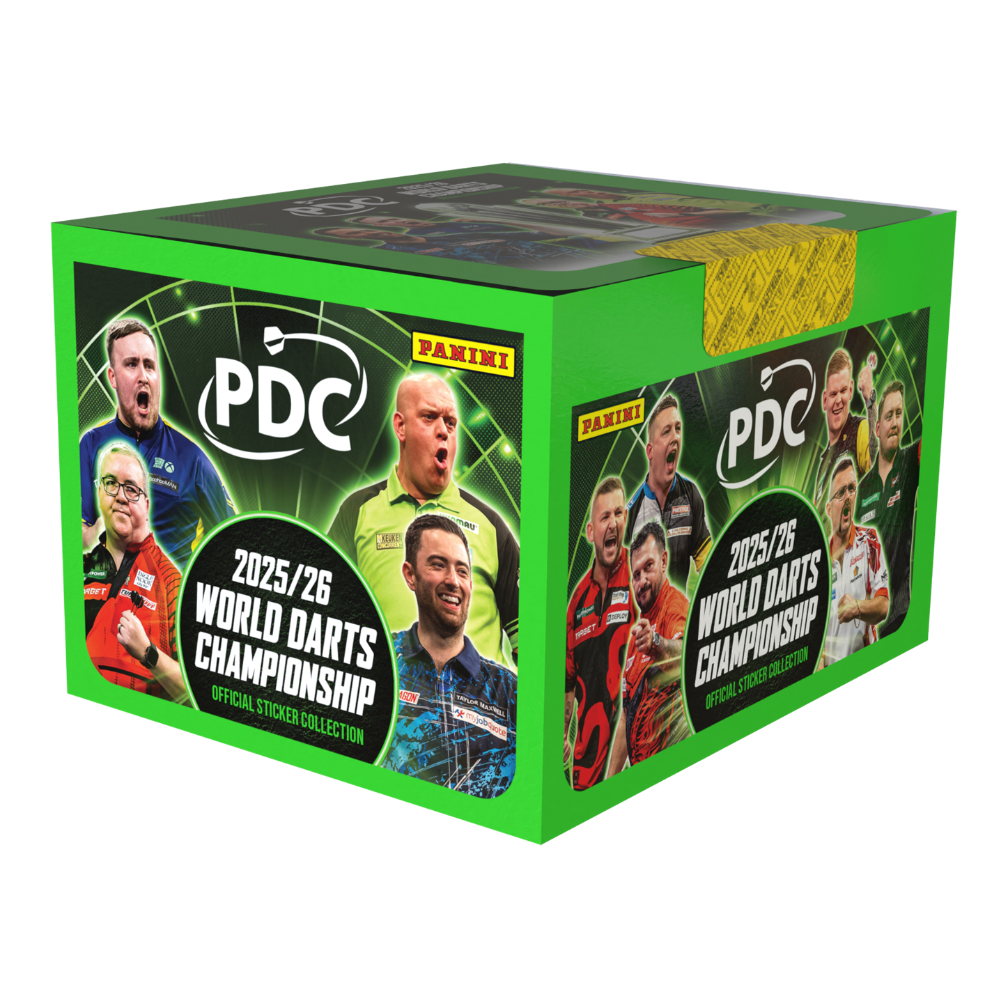 Panini PDC World Darts Championship 2025/26 - Stickerbox met 65 pakketten Dies ist die Panini PDC World Darts Championship 2025/26 Stickerbox mit 65 Tüten. Die Box ist für das Sammeln von Stickern zur Darts-Weltmeisterschaft geeignet.
