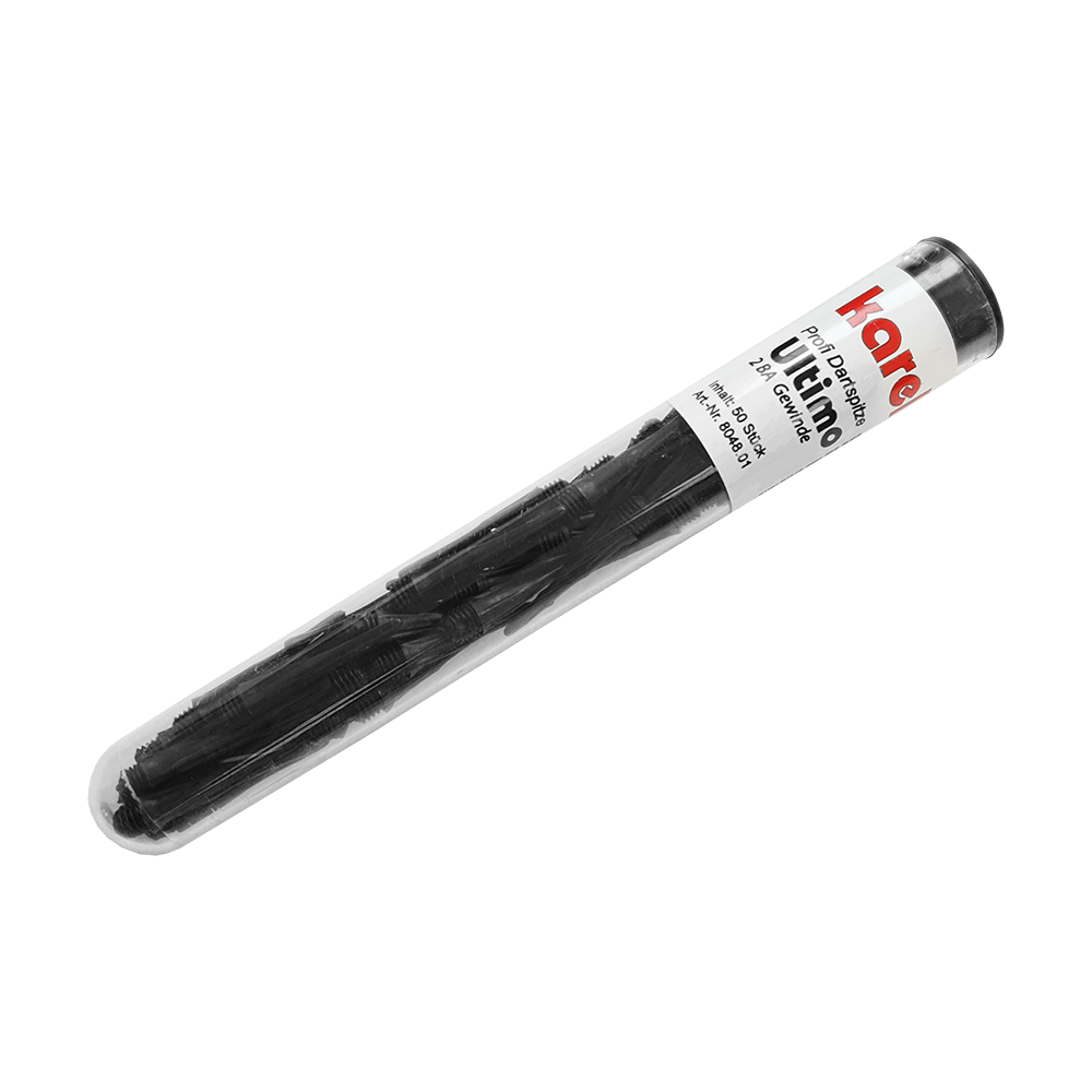 Karella Ultimo soft darttips - 50 stuks in tipkoker - zwart