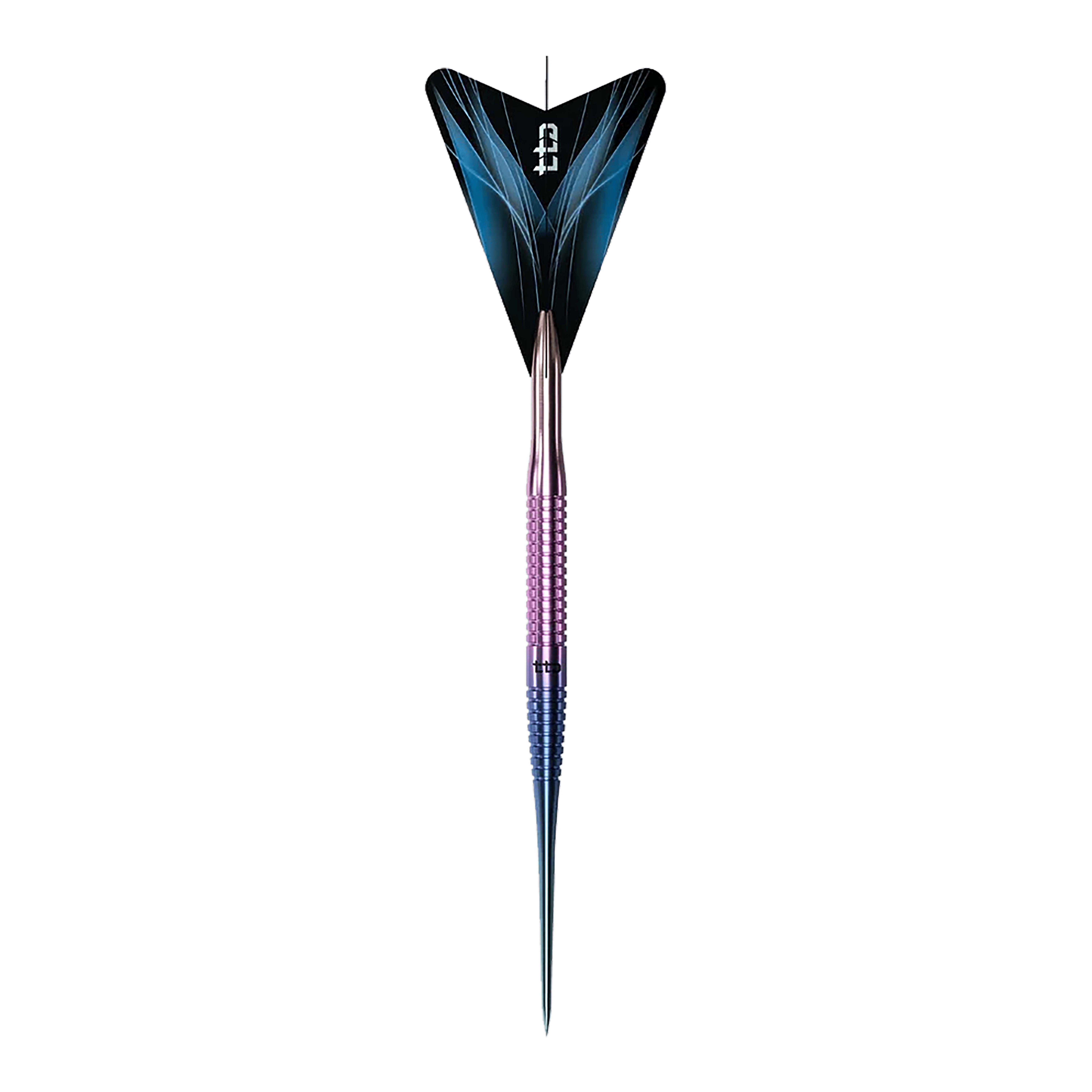 Caliburn TTD Complete Titanium T3 Rainbow stalen dartpijlen - 7 g Caliburn TTD Complete Titanium T3 Rainbow Steeldarts - 7g. Abgebildet ist ein bunter Steeldartpfeil aus Titan, der speziell für Dartspieler entwickelt wurde.