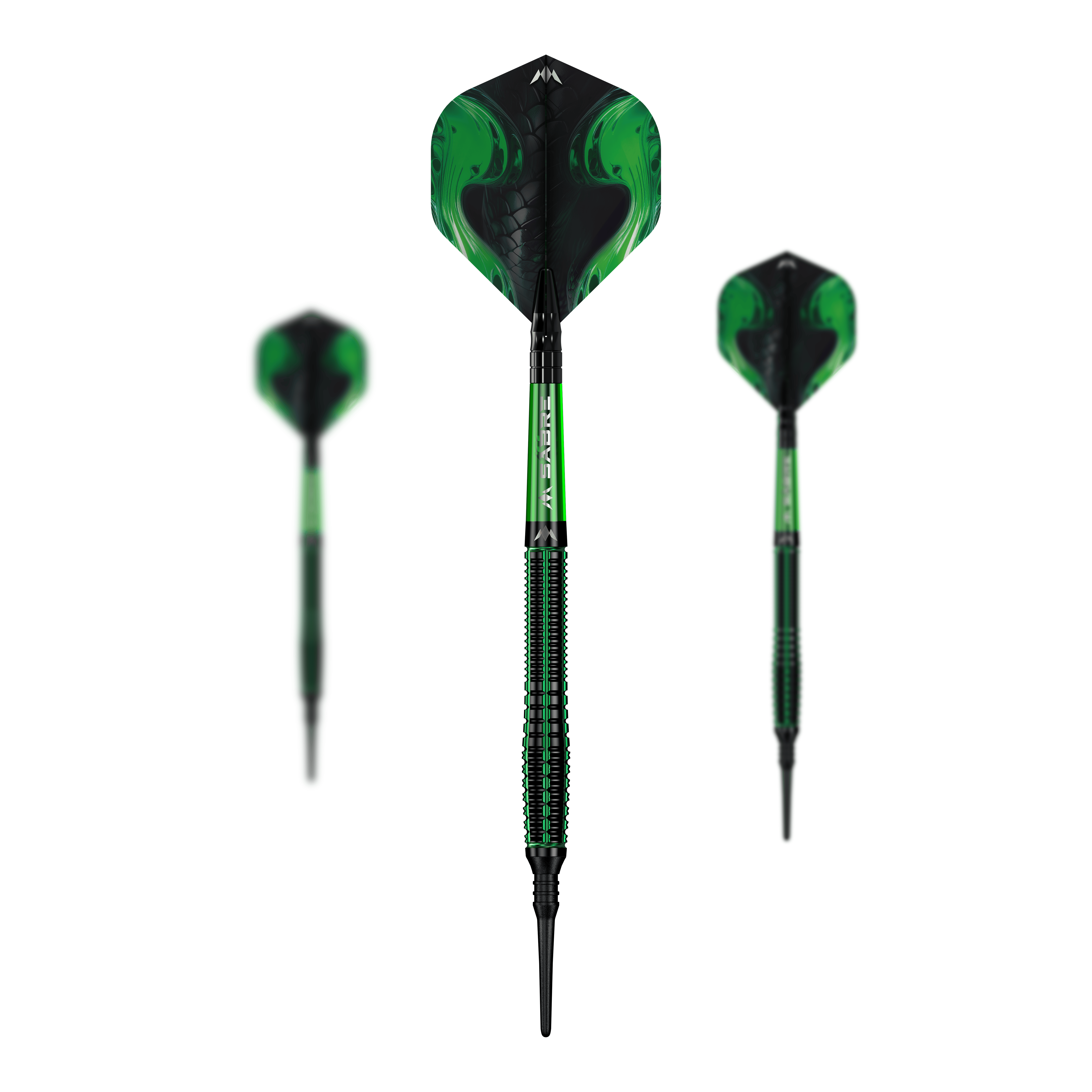 Mission Venom Softdarts - 20g Mehrere Mission Venom Softdarts - 20g liegen als Set nebeneinander. Die Materialien erscheinen hochwertig.