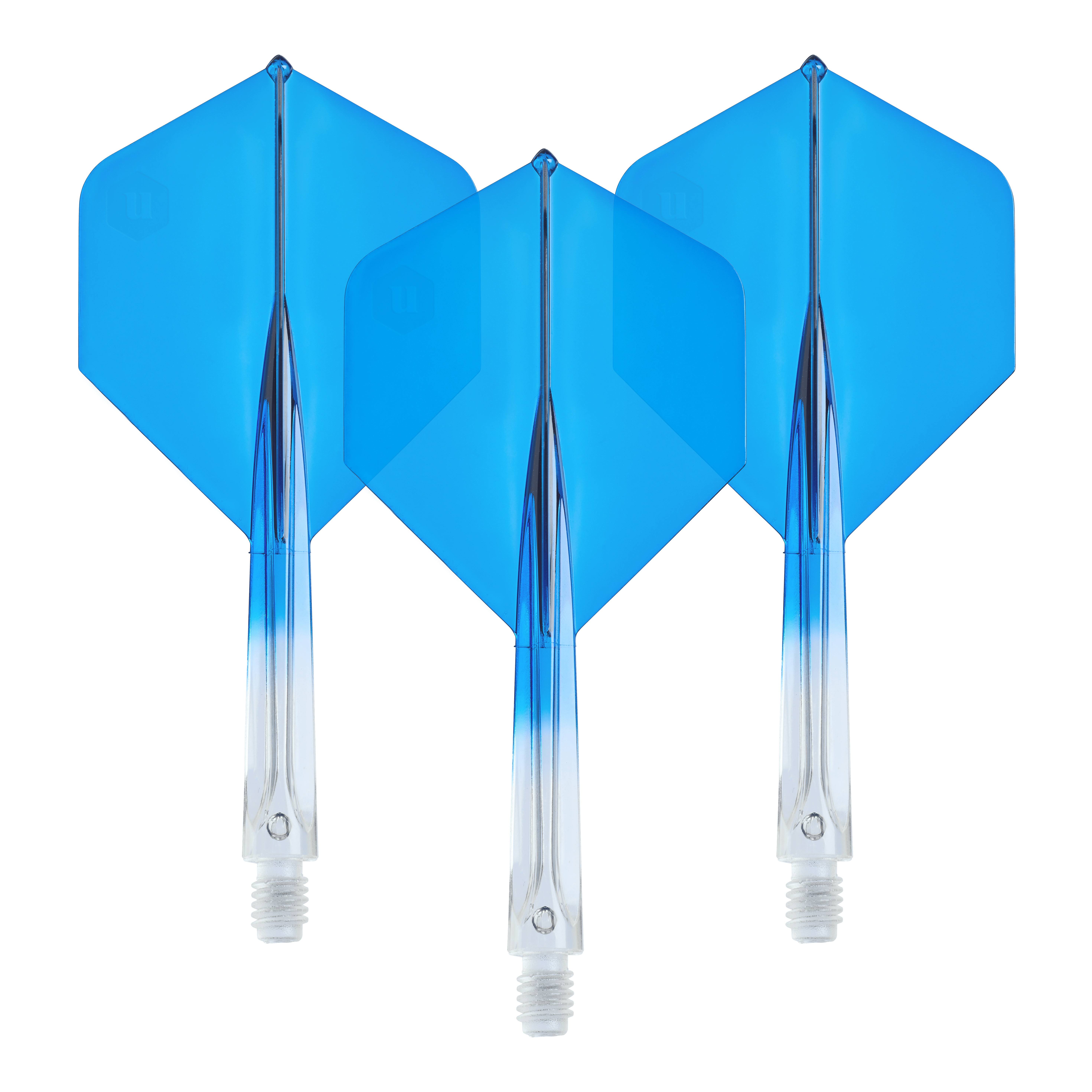 Unicorn Forge Two Tone No2 standaard flights - helderblauw Unicorn Forge Two Tone No2 Standard Flights in Klar Blau, Medium, als Set dargestellt. Sie eignen sich zum Auswechseln für Dartpfeile.