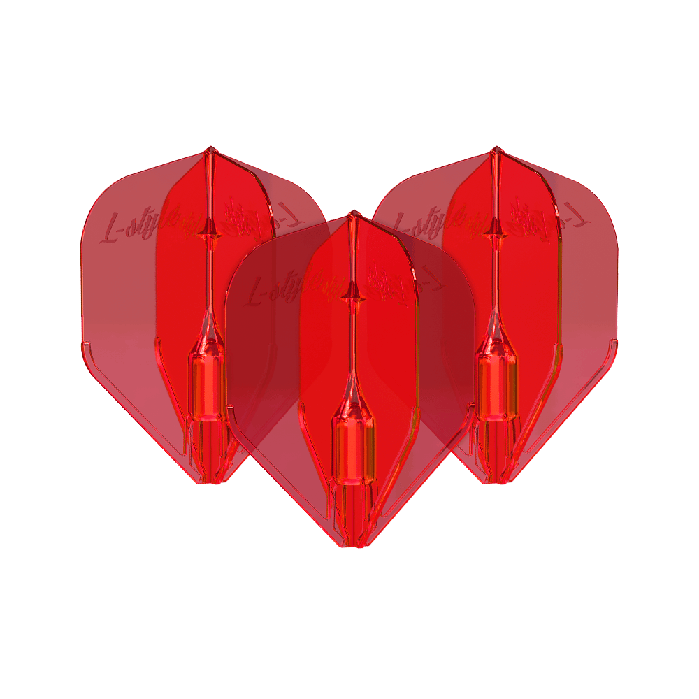 L-Style Fantom L3EZ Vluchten Rood Das Bild zeigt drei rote L-Style Fantom L3EZ Flights. Diese Flights werden als Zubehör für Dartpfeile verwendet.