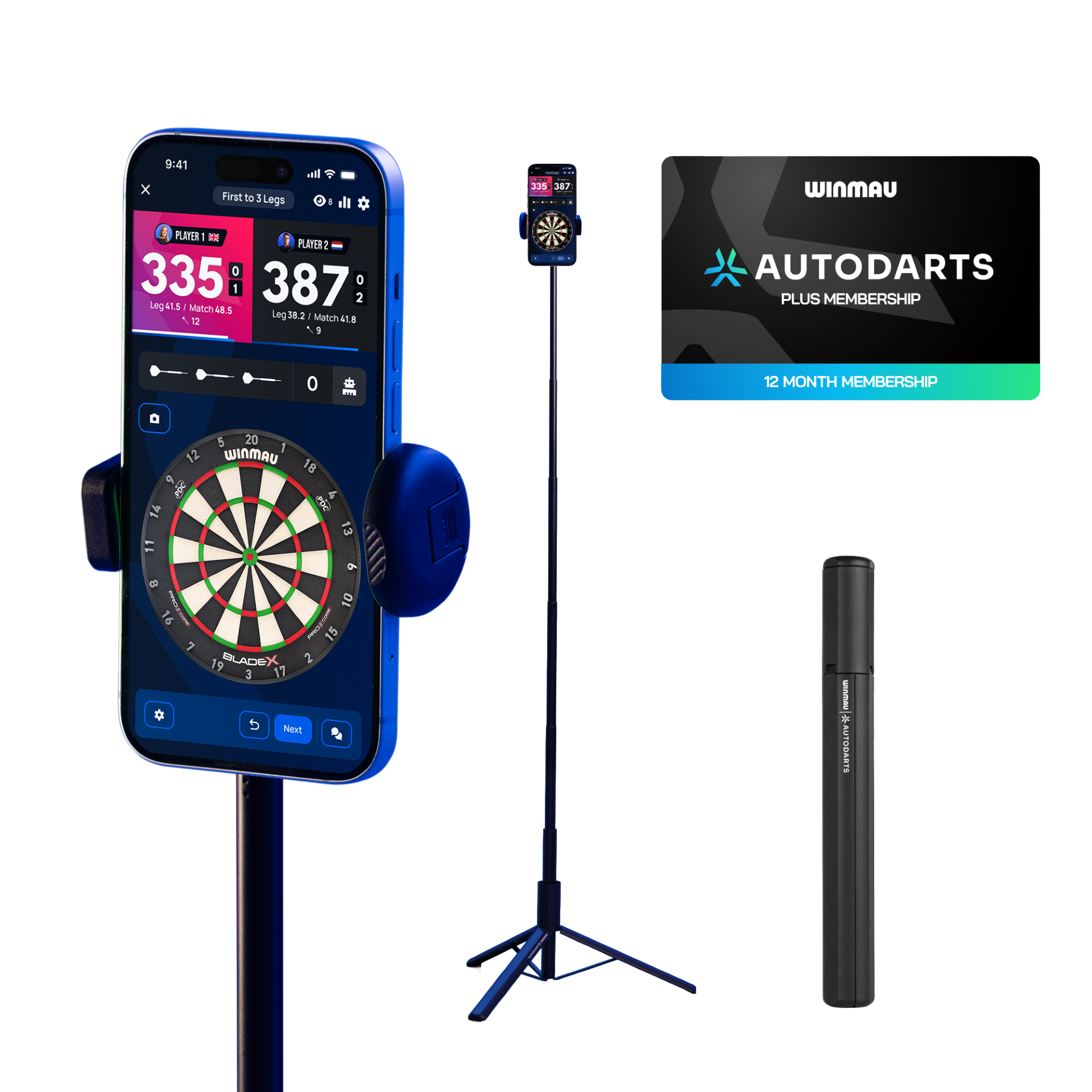 Winmau apparaatstandaard en 12 maanden lidmaatschap bundel