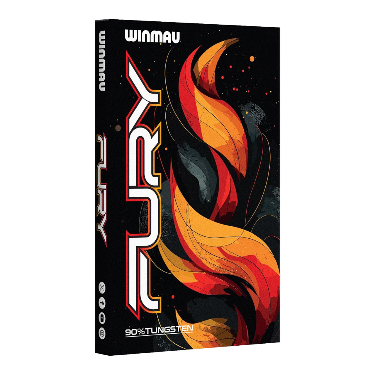 Winmau Fury stalen dartpijlen - 22 g Abgebildet sind die Winmau Fury Steeldarts mit 22g Gewicht. Diese Darts eignen sich ideal für präzises Werfen.