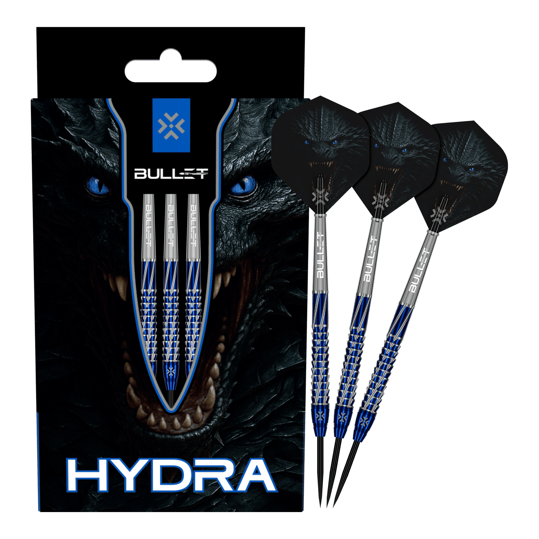 Bullet Hydra stalen darts Diese Abbildung präsentiert die Bullet Hydra Steeldarts. Das Produkt ist für ambitionierte Dartspieler geeignet.