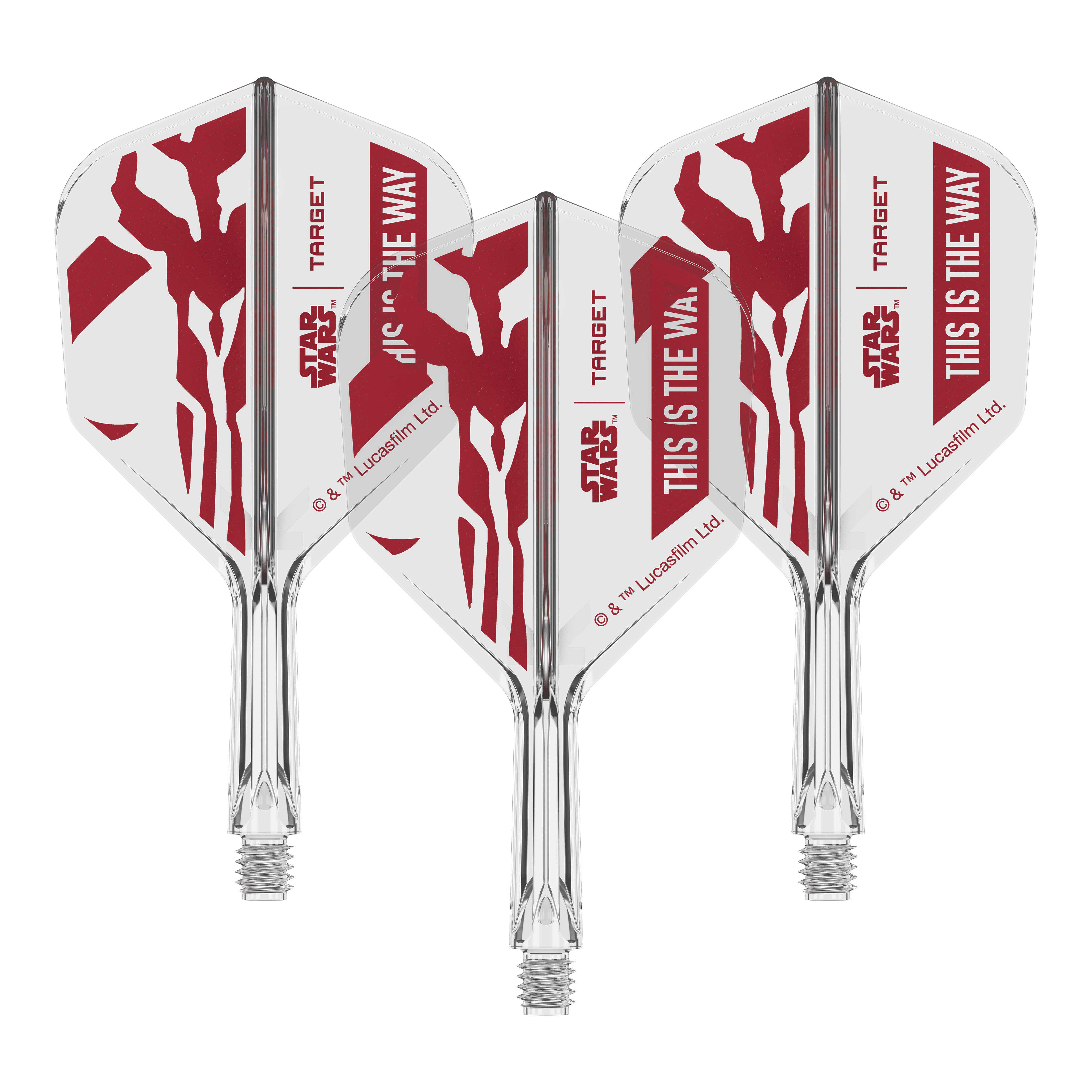 Target Star Wars K-Flex Set Mandalorian nr. 6 Flights Dieses Motiv zeigt den Schriftzug 'This Is The Way' aus Star Wars auf einem Dart-Flügel. Der No6 Flight ist 19 mm groß und eignet sich für Darts.