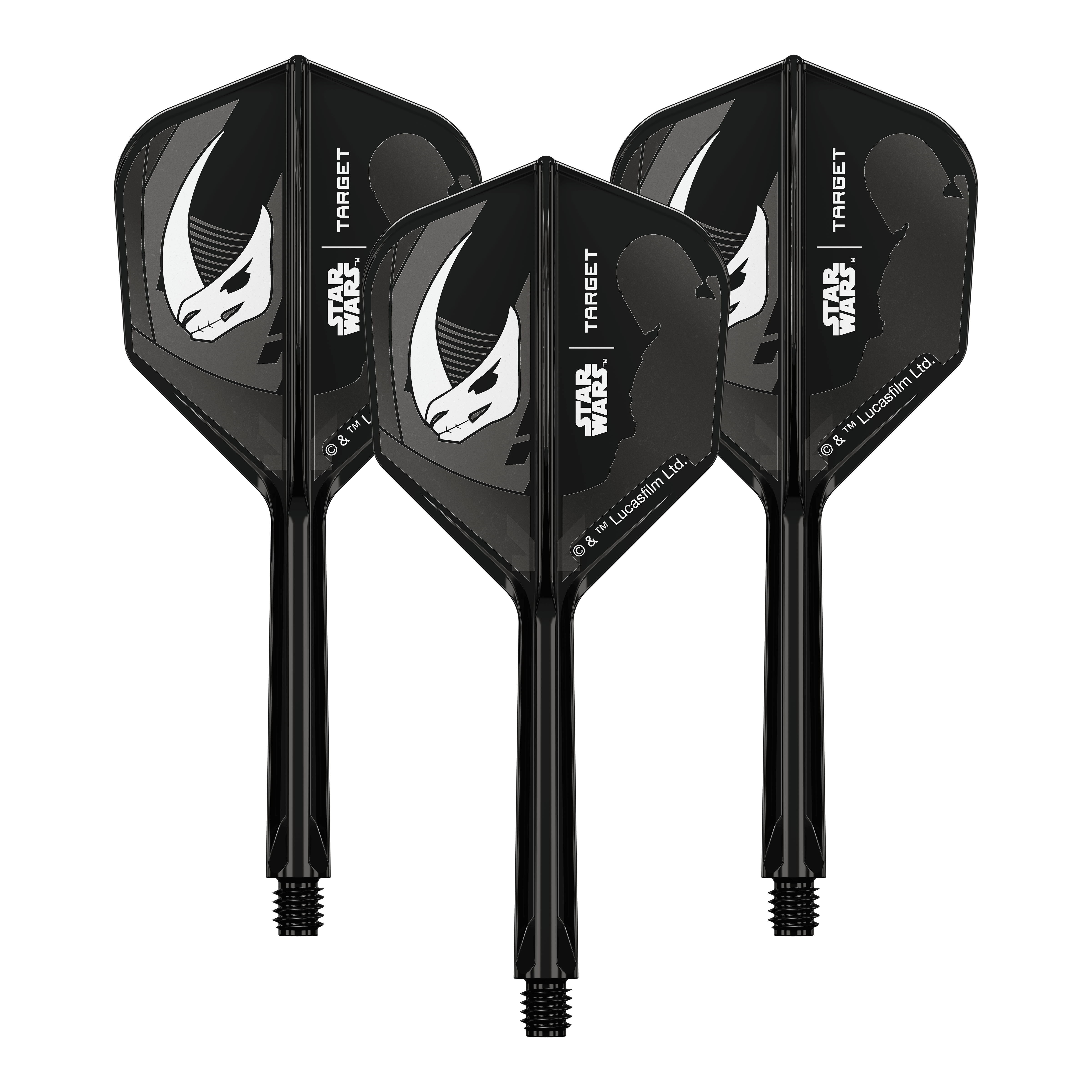 Target Star Wars K-Flex Set Mandalorian nr. 6 Flights Das Bild zeigt das Produkt '410625_Target_StarWars_K-Flex_Mandalorian_Armour_No6_Flights_33mm_2a'. Wahrscheinlich sind hier Mandalorian Armour Dart-Flights abgebildet.