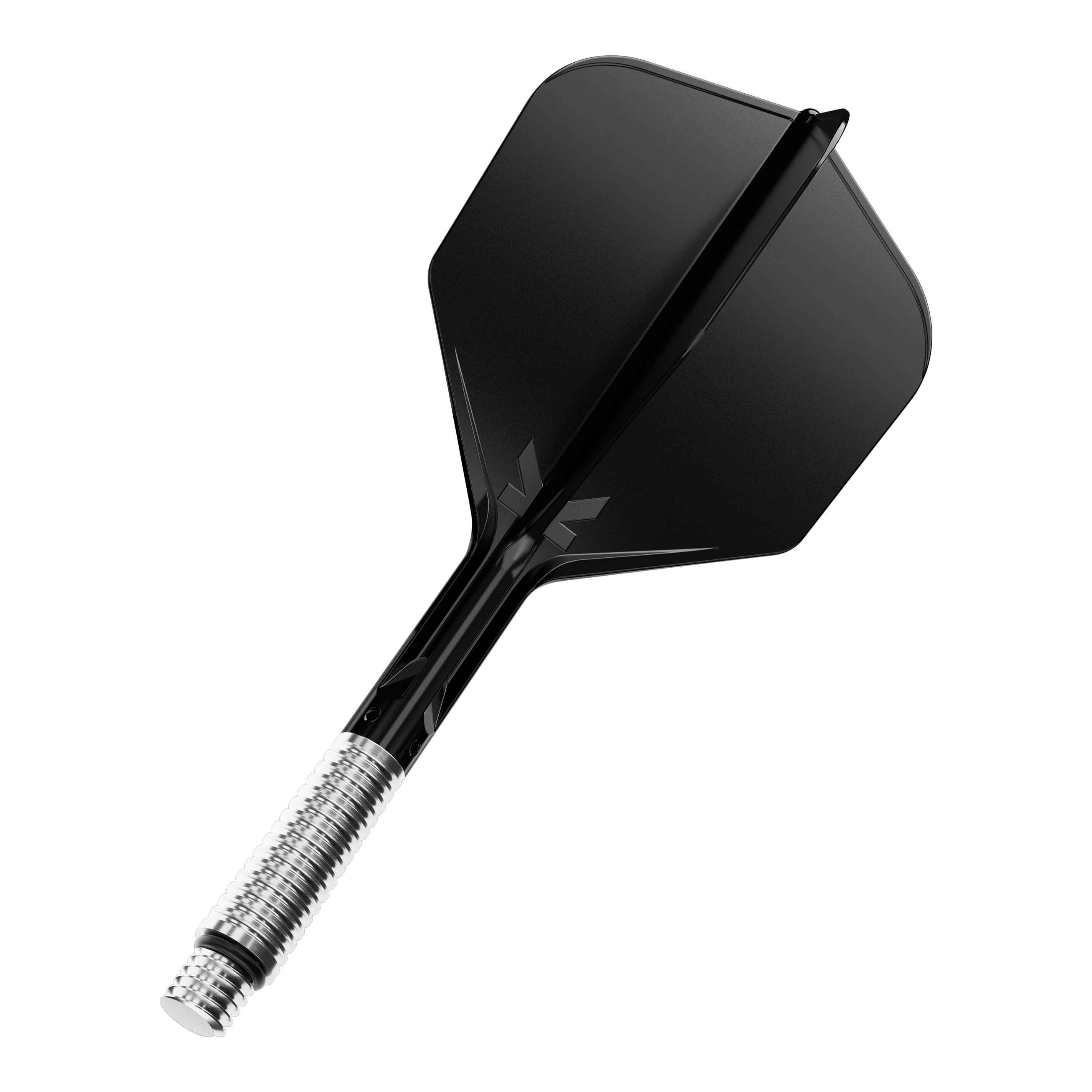 Target K-Shift No6 Flights - Zwart Das Bild zeigt ein Dart Flight in schwarzer Farbe mit der Beschreibung '410551 Target KShift No6 Flights Schwarz 33mm'. Es ist ein Ersatzteil für Dartpfeile.