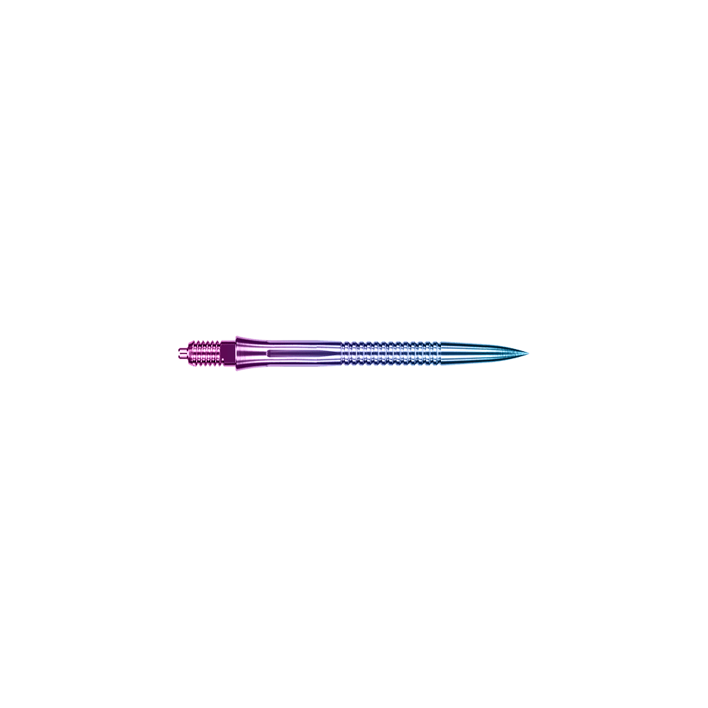 Caliburn EZ-EVO dartpunten - Gegroefd - Regenboog Regenbogenfarbene Dartspitze mit Rillen, 28 mm lang. Sie eignet sich für abwechslungsreiche Dartspiele.