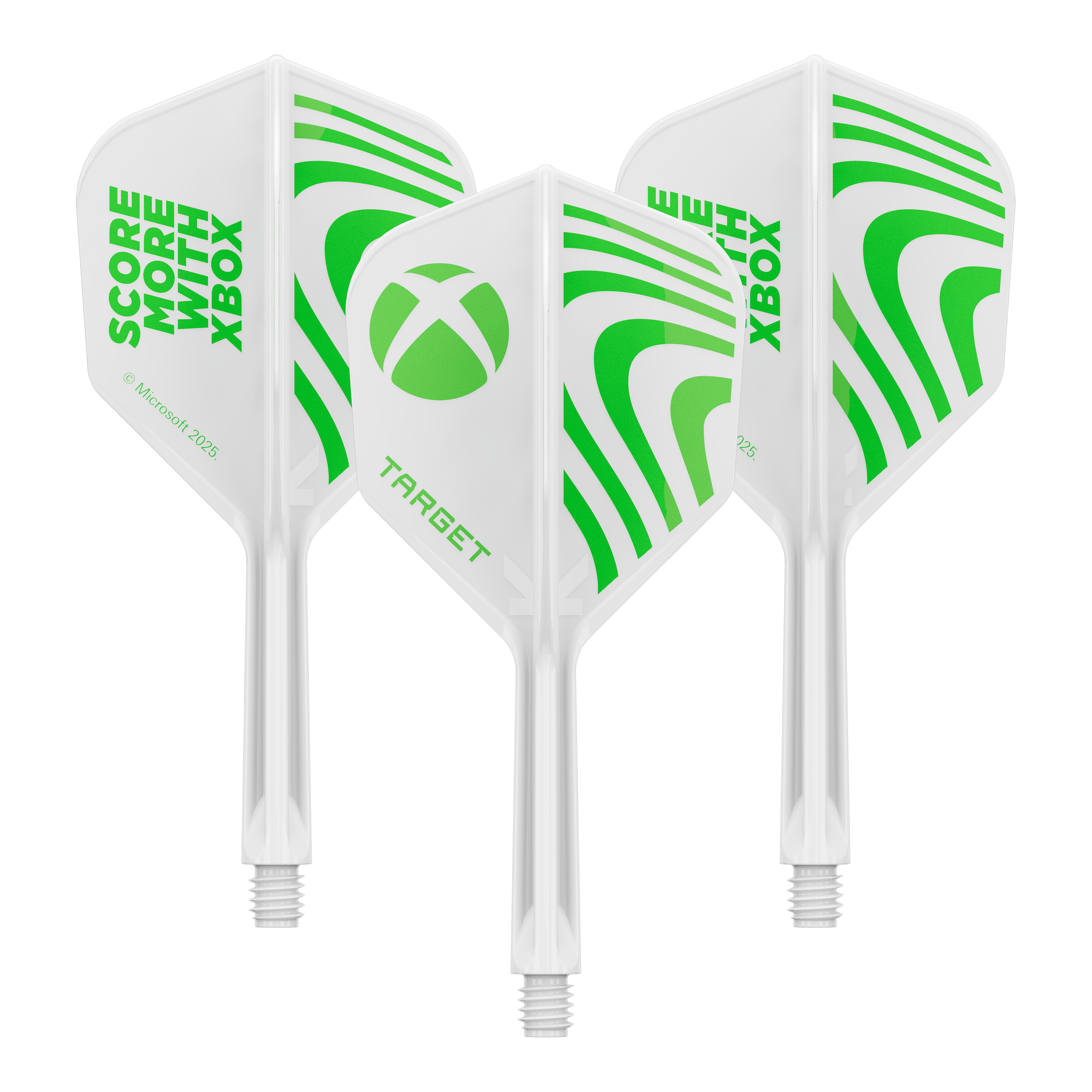 Target Xbox K-Flex No6 Flights - Wit Dieses Bild zeigt vermutlich Target Xbox KFlex No6 Flights in der Größe 19mm, ein Set. Das Bild dient zur Veranschaulichung der Dart-Zubehörteile.