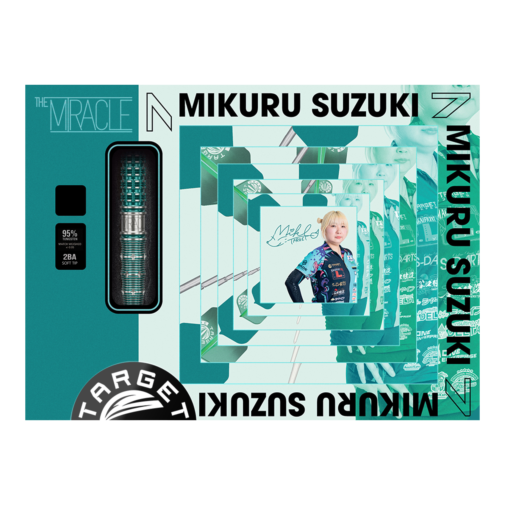 Target Japan Mikuru Suzuki The Miracle GEN7 Soft Darts - 21,5 g Abgebildet sind die Target Japan Mikuru Suzuki The Miracle GEN7 Softdarts - 21,5g. Diese Dartpfeile wurden für Mikuru Suzuki entworfen.