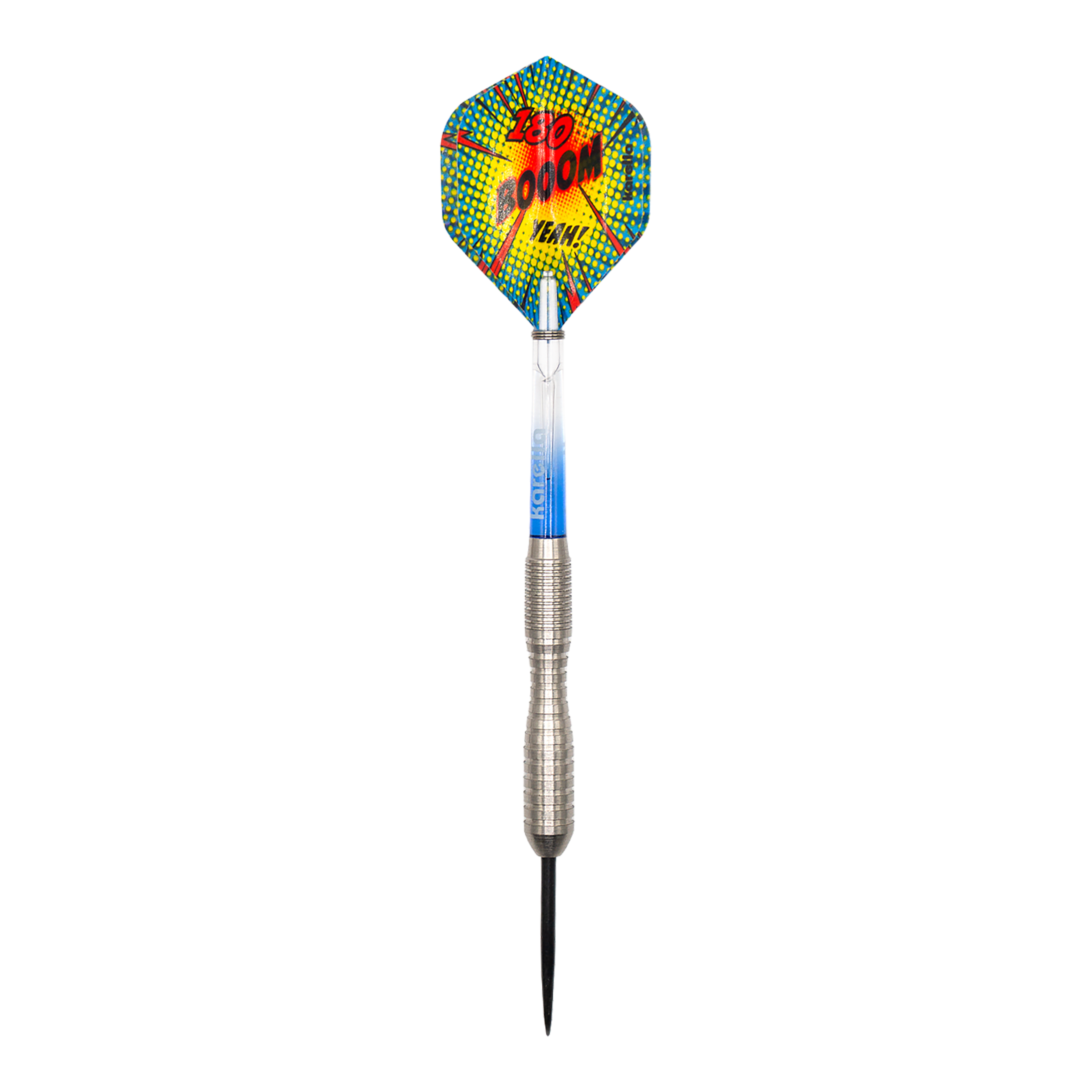 Karella Comic Line CL-3 stalen dartpijlen - 24 g Hier ist ein Karella Comic Line CL-3 Steeldarts - 24g abgebildet. Das Design des Dartpfeils ist gut sichtbar.