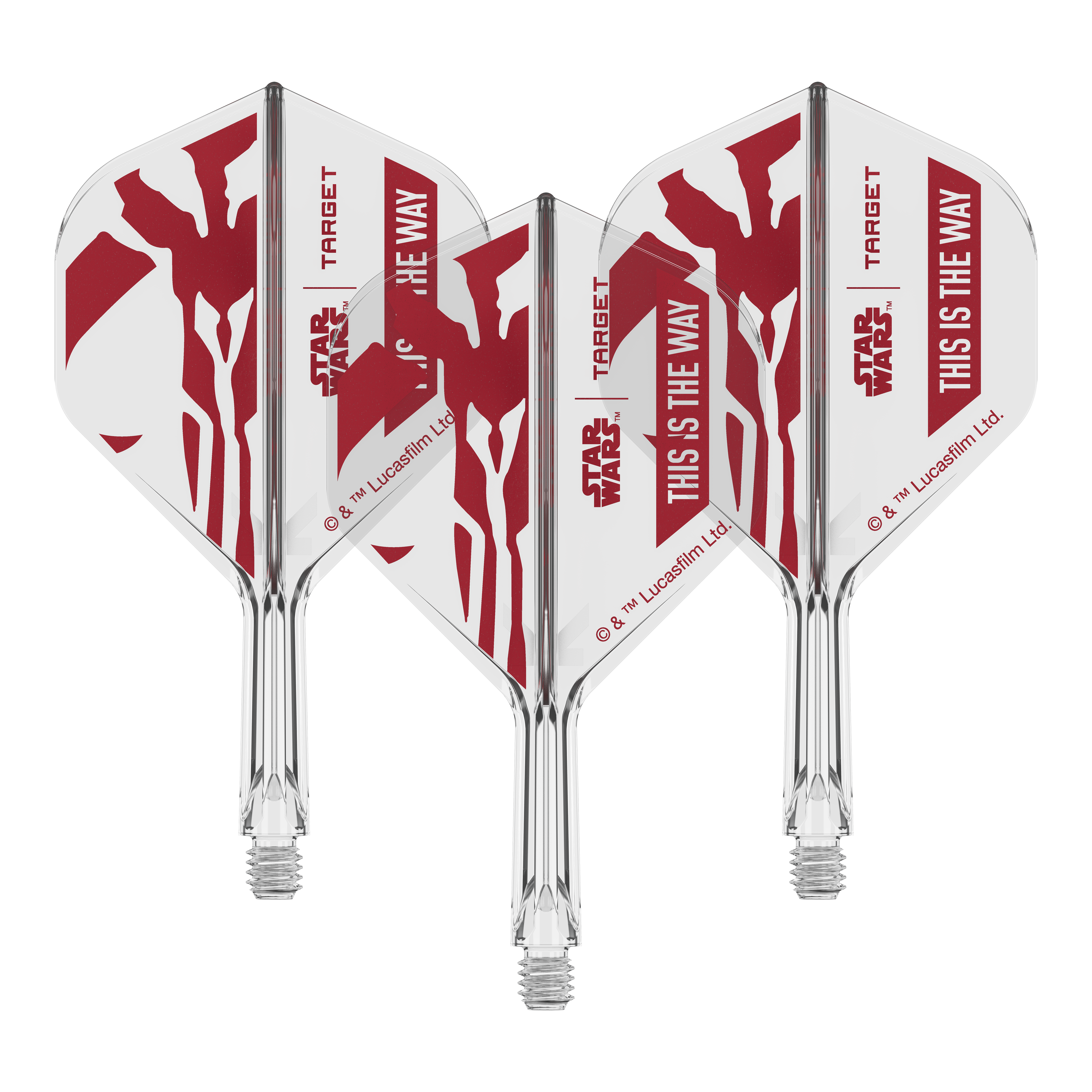 Target Star Wars K-Flex Set Mandalorian No2 Standaard Flights Dieses Dart-Flight zeigt das Star Wars Motiv 'This Is The Way'. Es ist das Modell 'K-Flex This Is The Way No2 Standard Flights' mit 19mm.