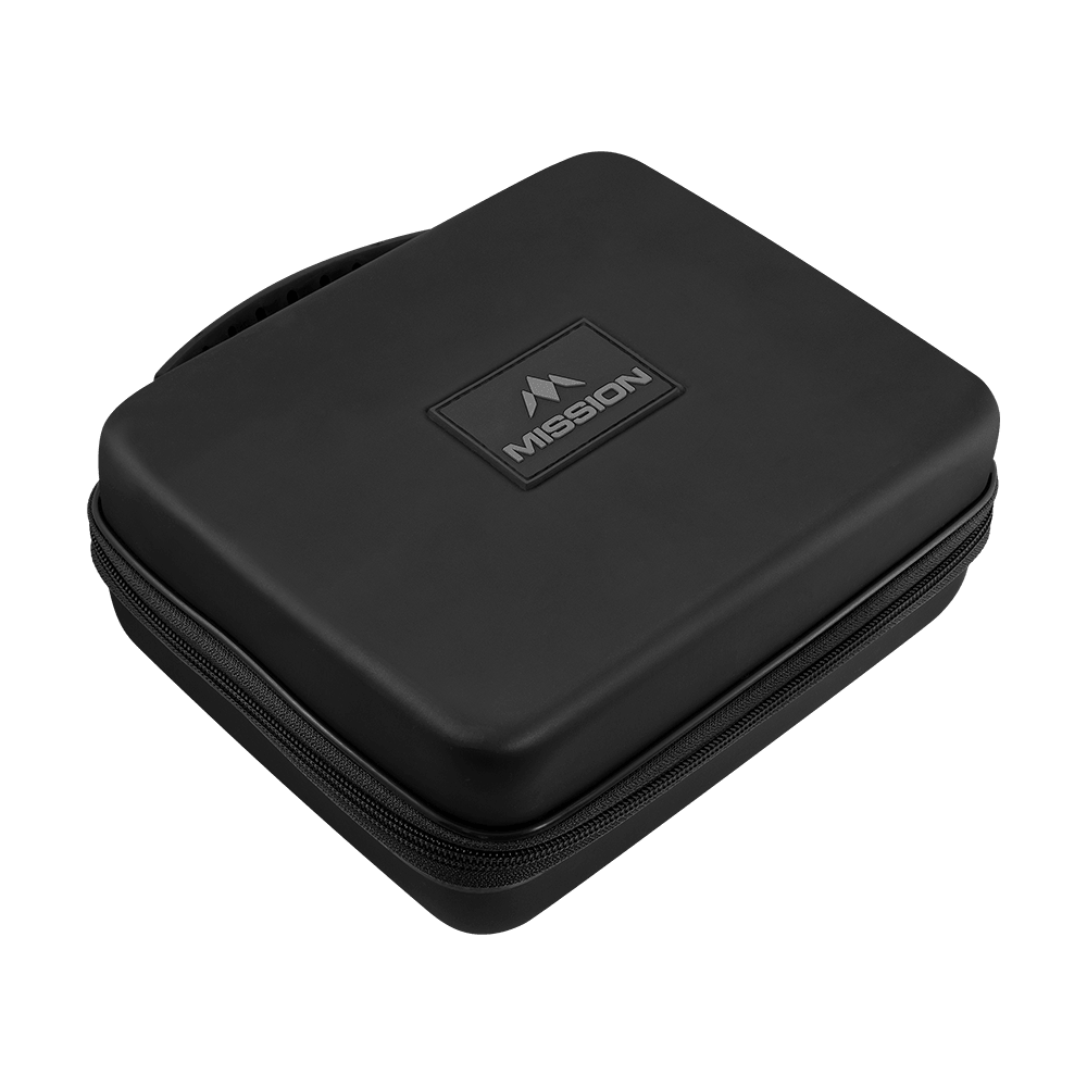 Mission Luxor Dart-portemonnee Ein schwarzes Dart-Wallet ist auf dem Bild zu sehen. Es handelt sich um das Modell Mission Luxor.