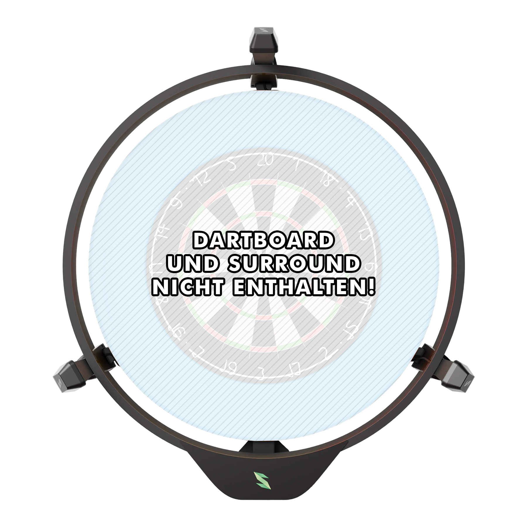 Scolia Home 2 FLEX - Elektronisch autoscoringsysteem met verlichtingsring 2026 Das Bild zeigt das Produkt "Scolia Home 2 FLEX - Electronic Score System mit Beleuchtungsring". In der Mitte steht der Hinweis: "Dartboard und Surround nicht enthalten!"