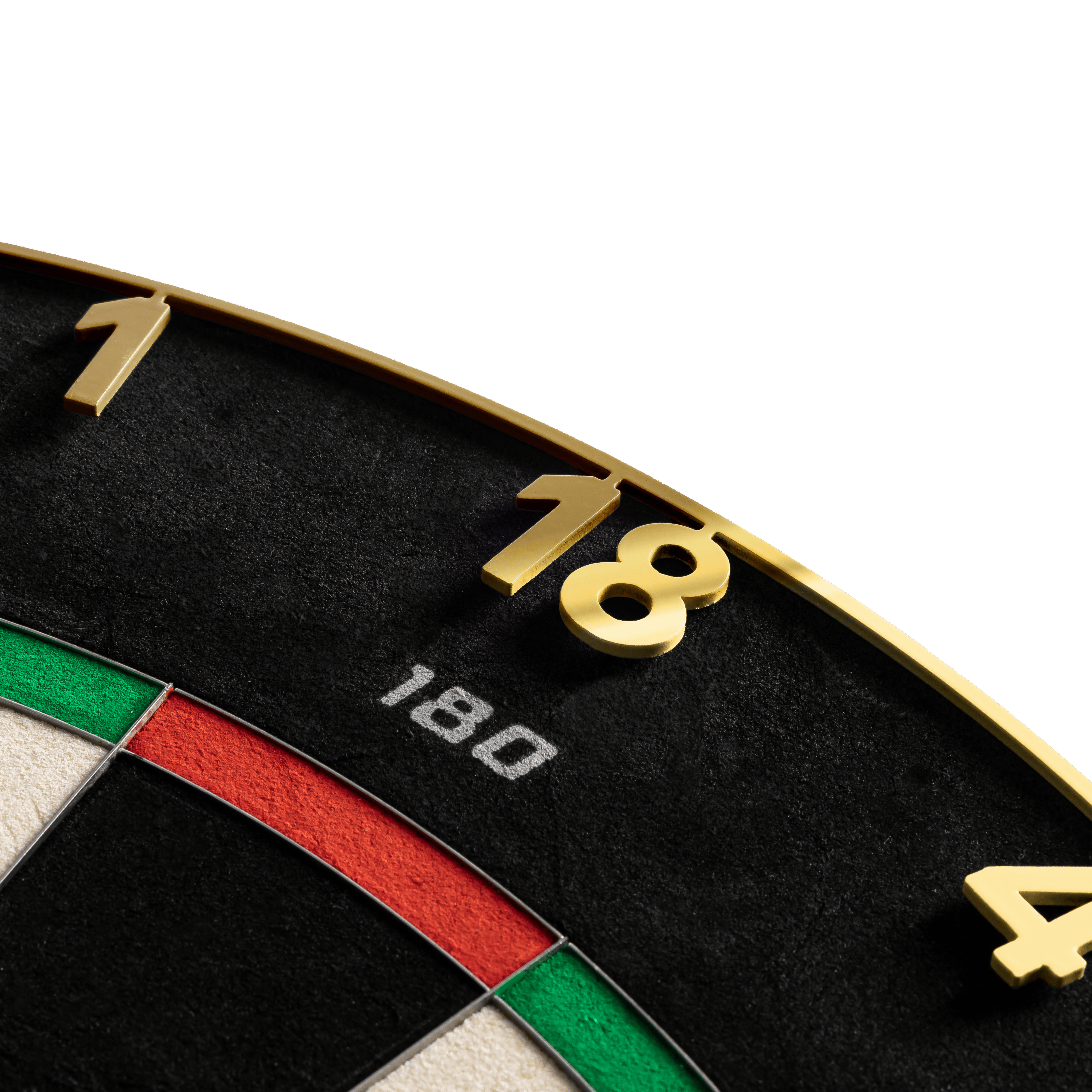 Precise 180 Endorphine stalen dartbord met genummerde ring - Goud Hier sieht man das Precise 180 Endorphine Steeldartboard mit Nummernring in Gold. Die goldene Dartscheibe ist für präzises Spielen konzipiert.