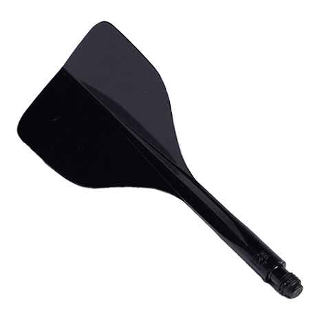 Condor Ax 120 Flight System Zwart - Klein Das Bild zeigt das Produkt "Condor Axe 120 Flight-System Schwarz - Small". Es handelt sich um ein schwarzes Dart-Flight-System mit kleiner Größe.