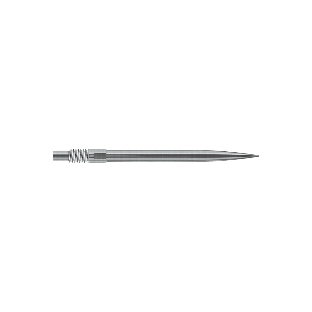 Harrows Quick Point Dartpunten - Zilver Das Bild zeigt Harrows QuickPoint Dartspitzen in Silber mit einer Länge von 30mm. Es handelt sich um eine Produktabbildung der Dartspitzen.