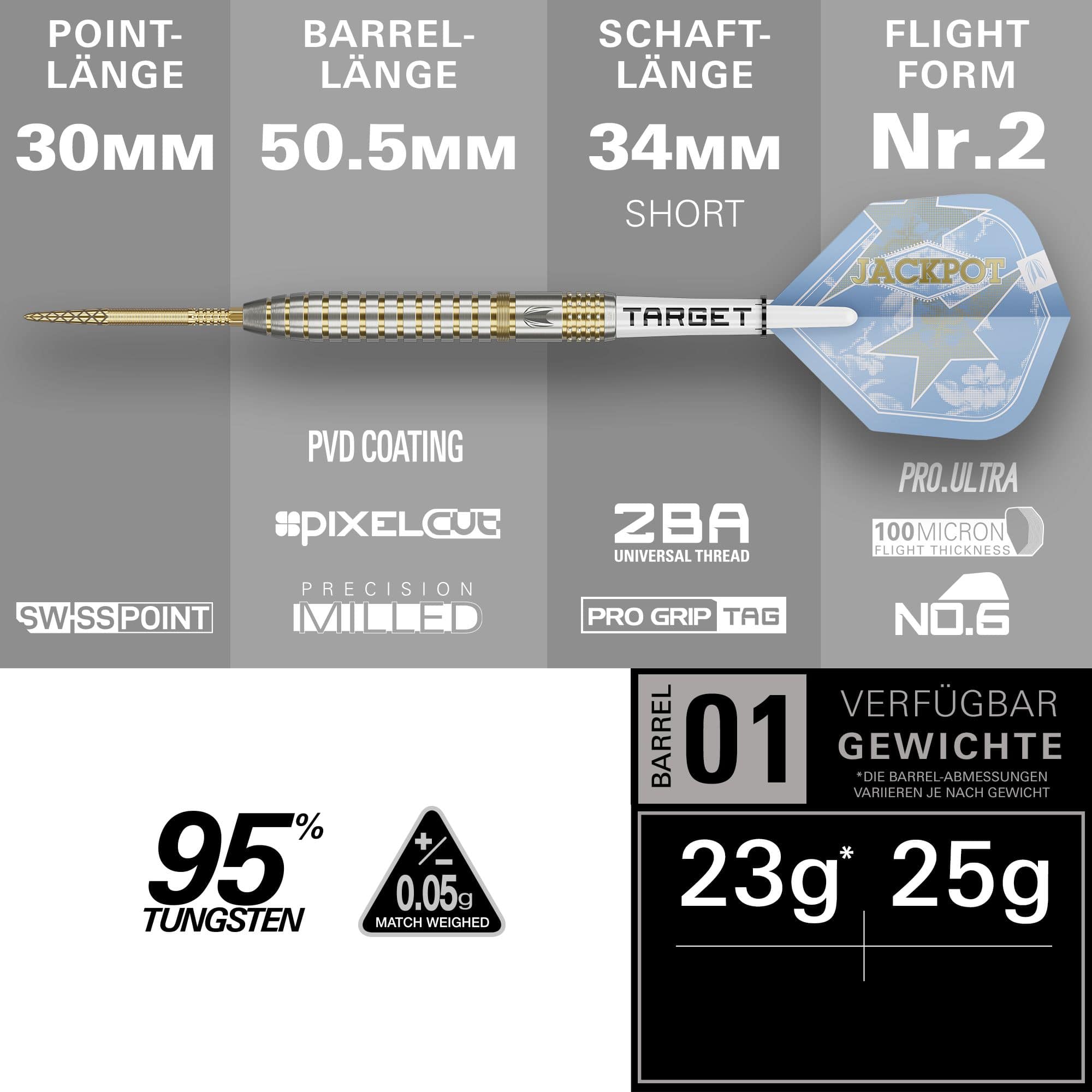 Targetwit Adrian Lewis Showdown Swiss Points Steeldarts Zu sehen ist ein Satz Target Adrian Lewis Showdown Swiss Points Steeldarts. Diese Darts bieten eine hochwertige Verarbeitung.