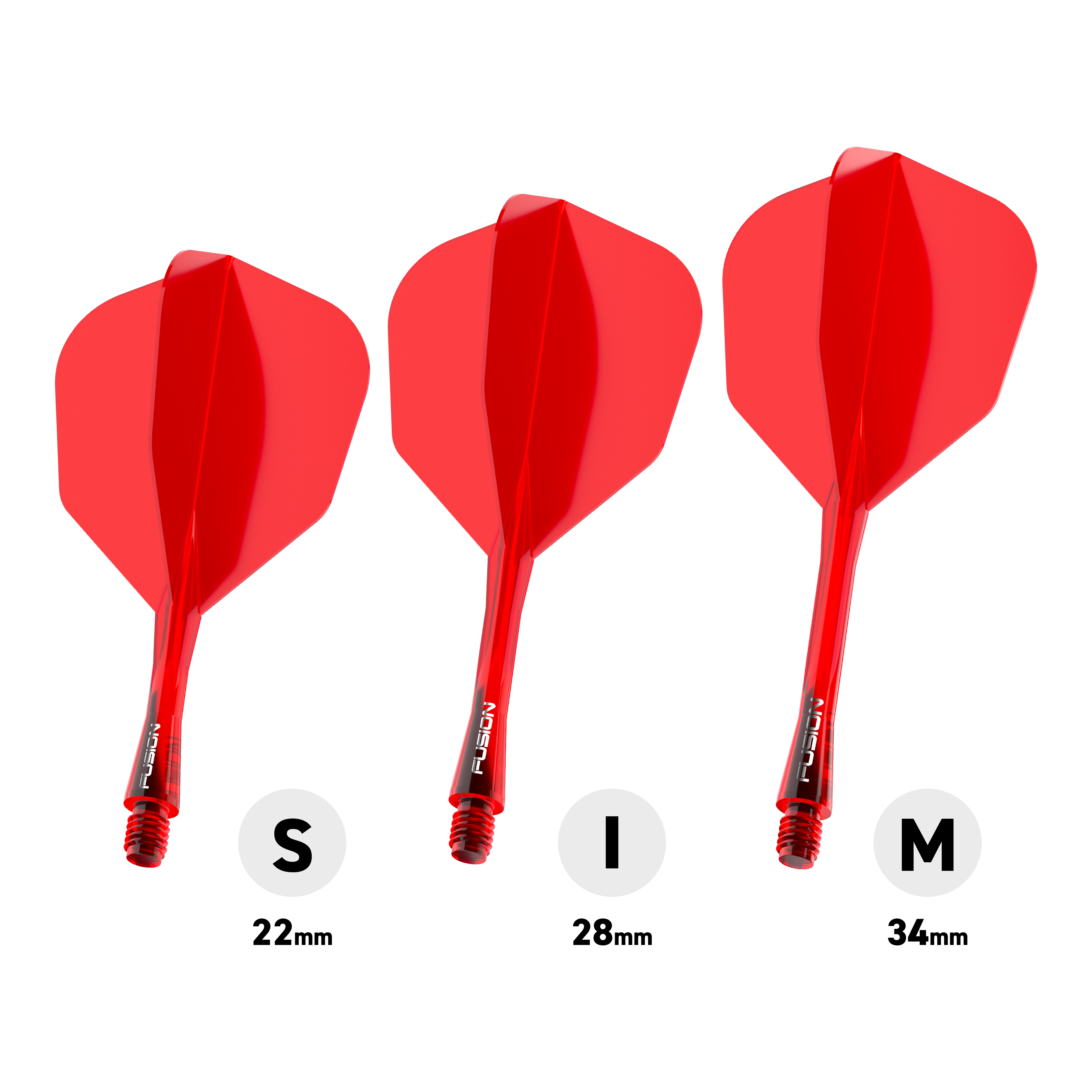 Winmau Fusion Flight Shaft System No6 Rood Das Bild stellt das Winmau Fusion Flight-Shaft-System No6 in Rot dar. Dieses System kombiniert Flight und Shaft in einem roten Design.
