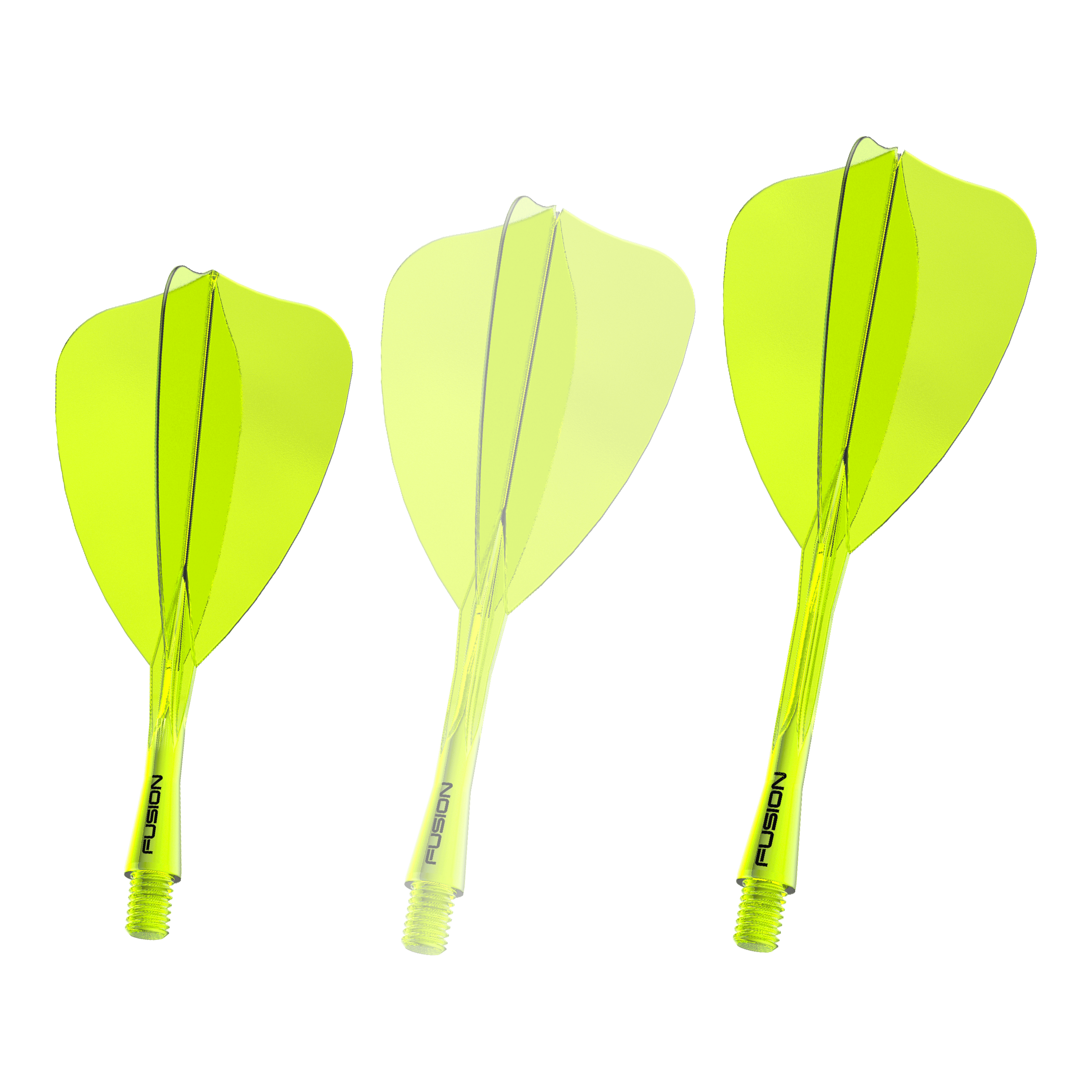 Winmau Fusion Flight Shaft System Arrow Neon Yellow Hier sieht man ein einzelnes Winmau Fusion Flight Shaft System Arrow in Neongelb, 28 mm Länge. Das Produkt ist für den Dartsport geeignet.
