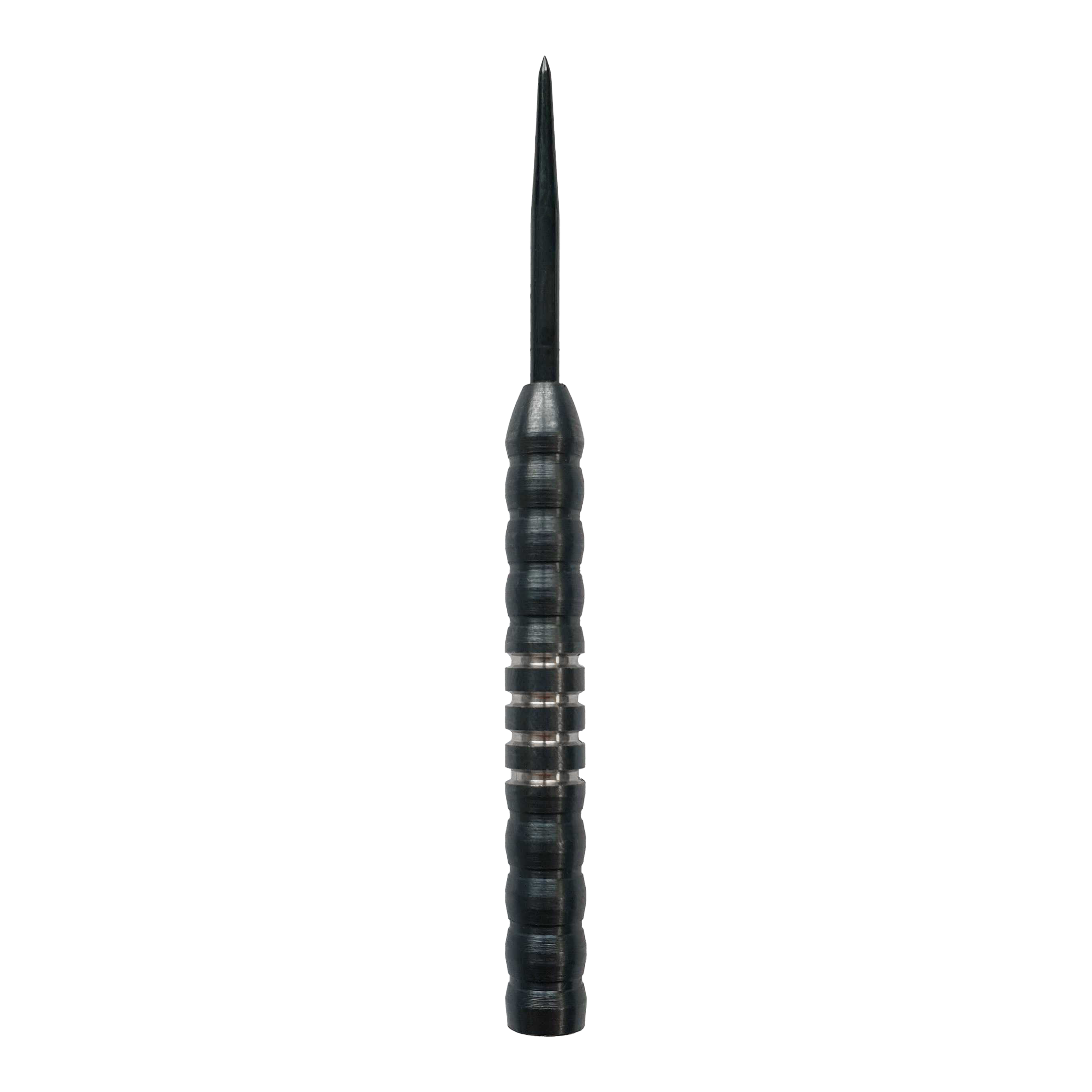 McDart Midnight V1 stalen dartvaten Das Bild zeigt den McDart Midnight V1 Steeldart Barrel. Der Barrel ist schwarz und hat eine gerillte Oberfläche für besseren Halt.