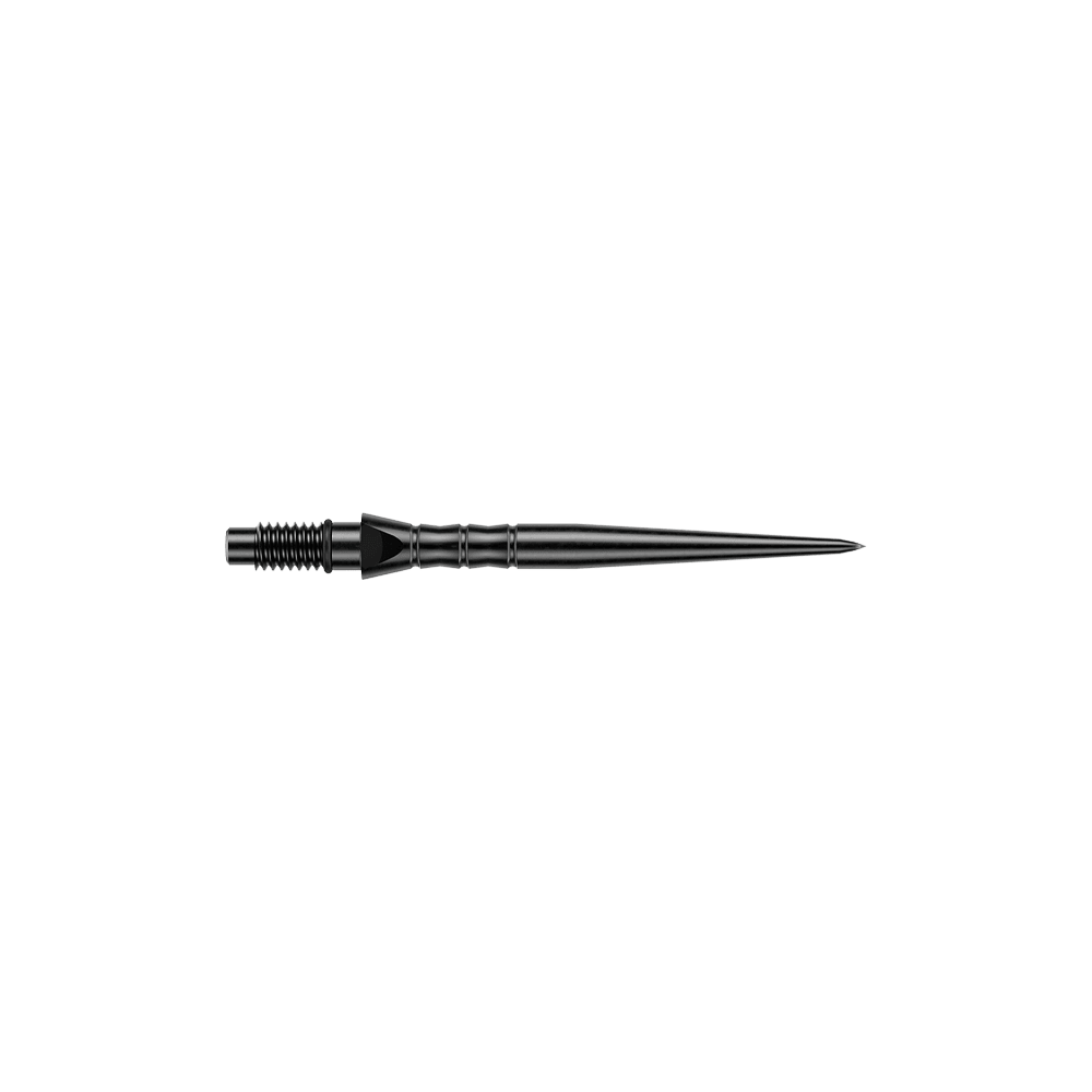Winmau Switch Point Wave stalen dartpunten - zwart Abgebildet sind schwarze Steeldartspitzen, vermutlich 26 mm lang. Die Dartspitzen werden für Steeldartpfeile verwendet.