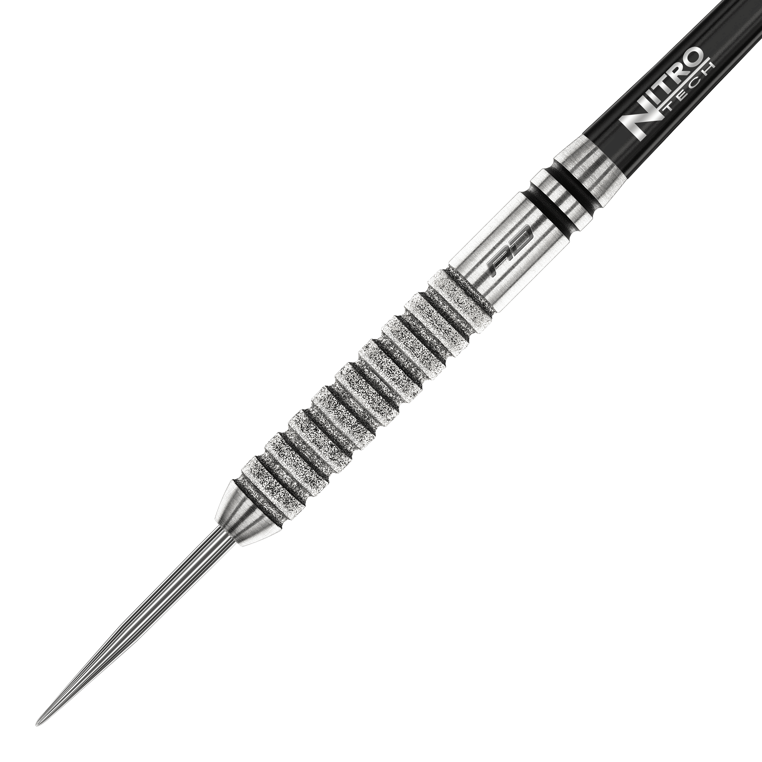 Red Dragon Gian Van Veen Tour Editie Steeldarts - 22g Dies ist der Red Dragon Gian Van Veen Tour Edition Steeldart mit einem Gewicht von 22g. Der Dart hat eine silberne, geriffelte Oberfläche und eine scharfe Spitze.