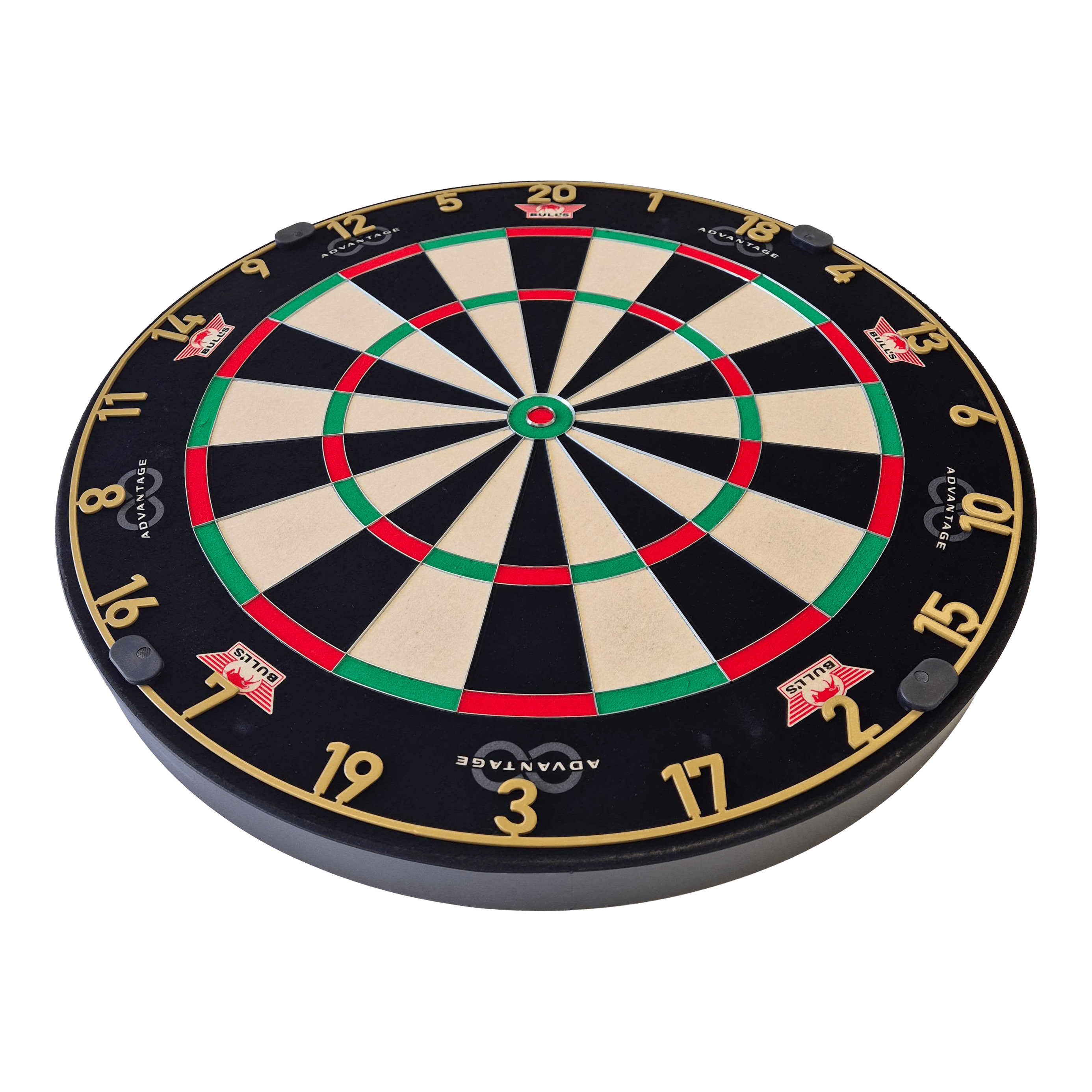 Bulls NL Advantage 8 stalen dartbord Auf dem Bild ist das Bulls NL Advantage 8 Steeldartboard zu sehen. Es eignet sich ideal für ambitionierte Dartspieler.