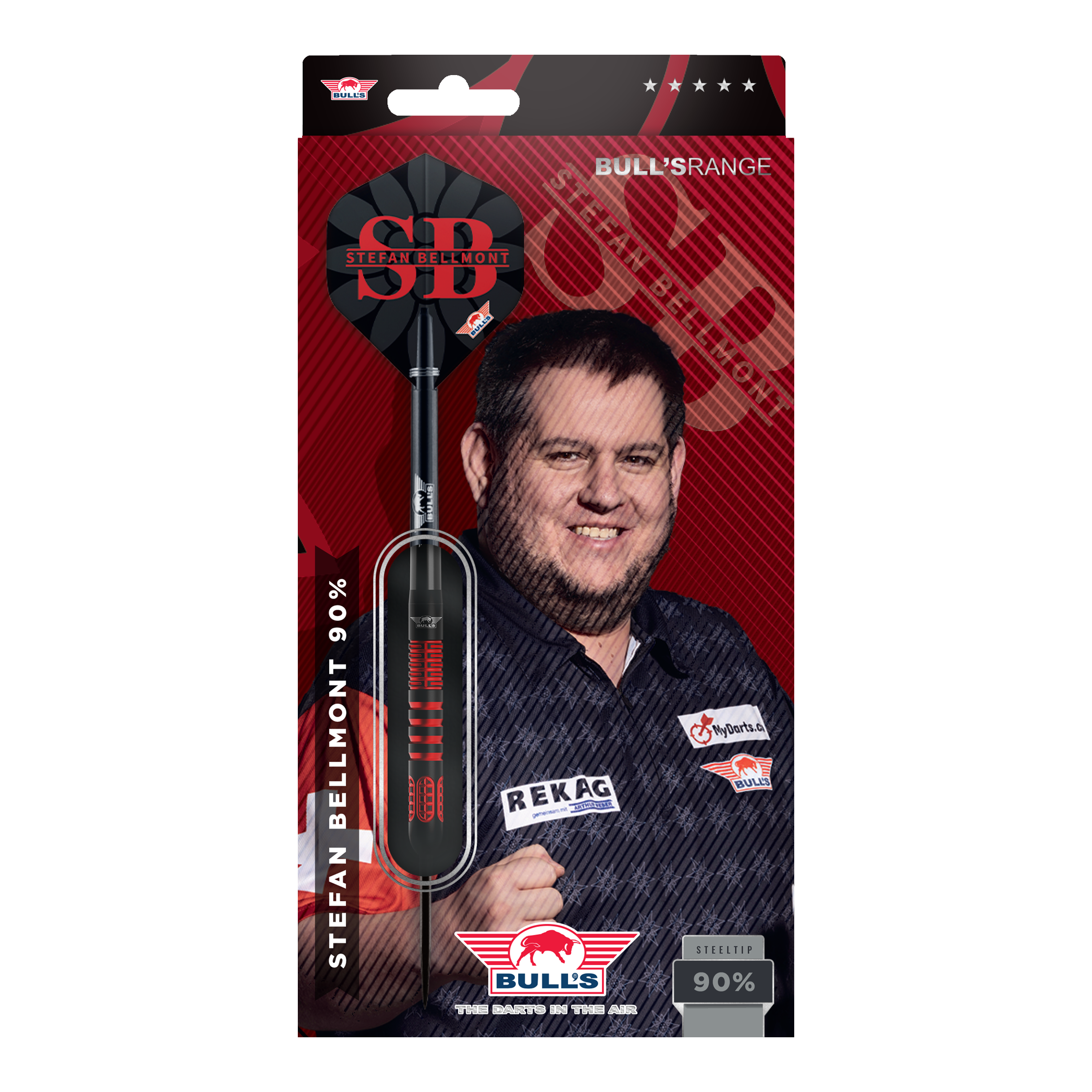 Bulls NL Stefan Bellmont 90 steel darts - 23g Gezeigt werden die Bulls NL Stefan Bellmont 90 Steeldarts 23g. Sie sind ideal für den Einsatz im Wettkampfsport geeignet.